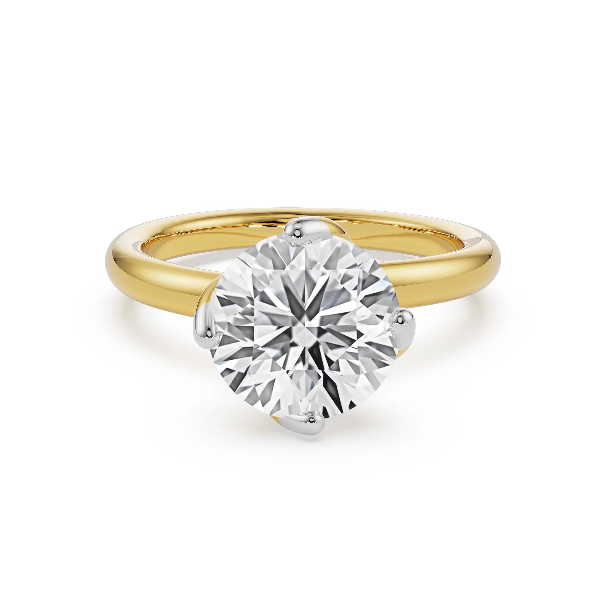 Twist Lab Grown Diamond Solitaire Ring - front view in 9KT