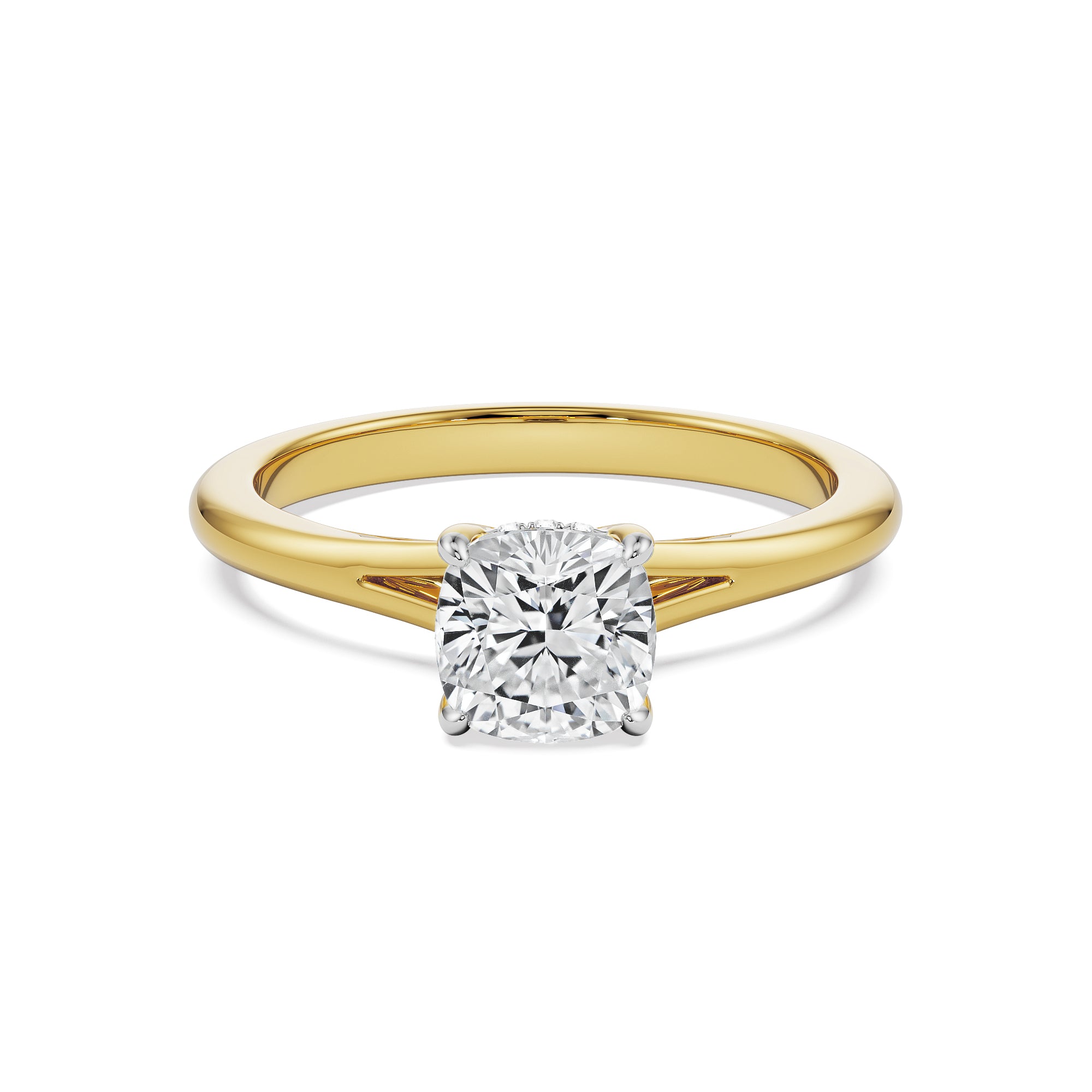 Classic Charm Cushion Cut Lab Diamond Ring - front view