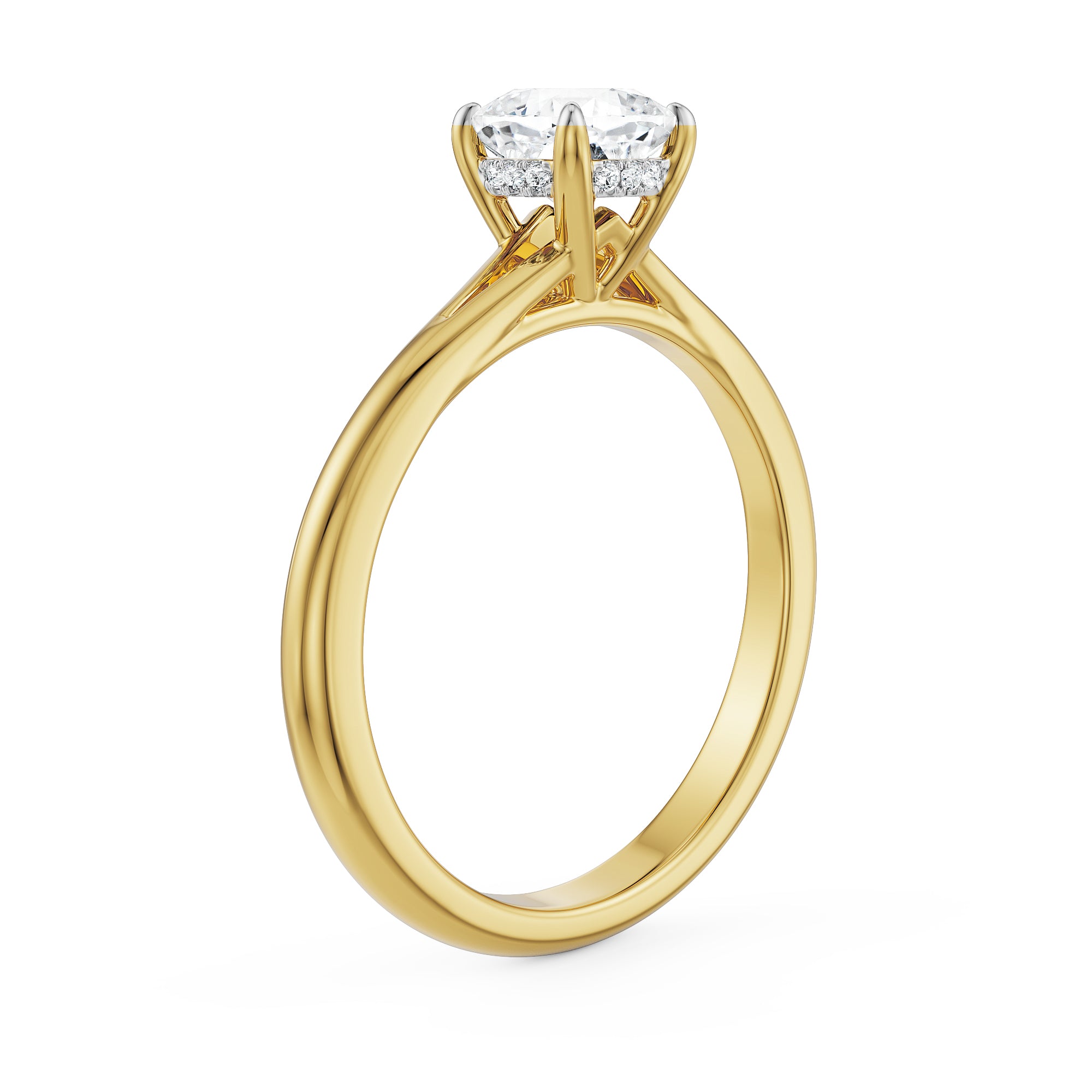 Classic Charm Cushion Cut Lab Diamond Ring - side view