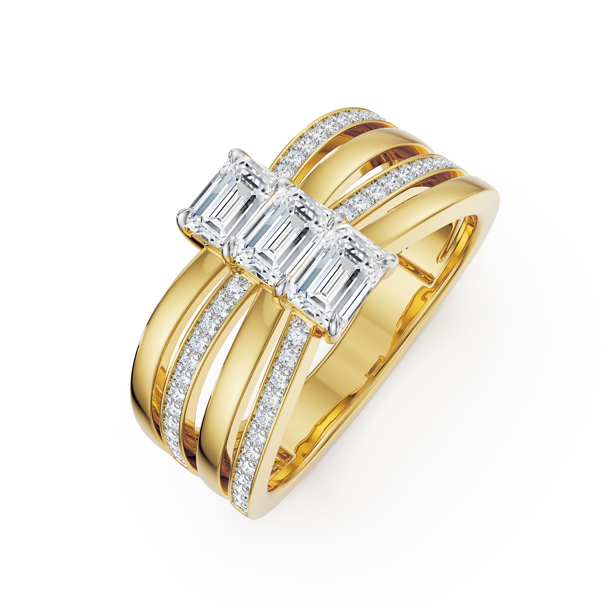 Ribbon Lab Grown Diamond Ring - top view