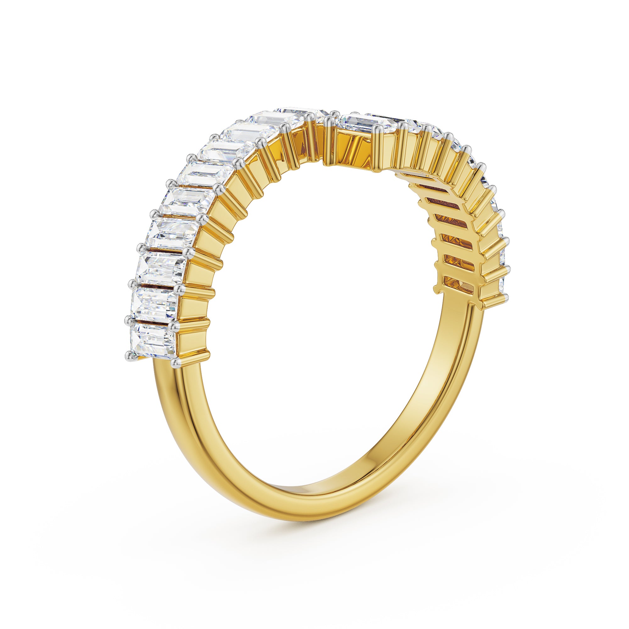 Baguette Open Spiral Lab Grown Diamond Ring - side view