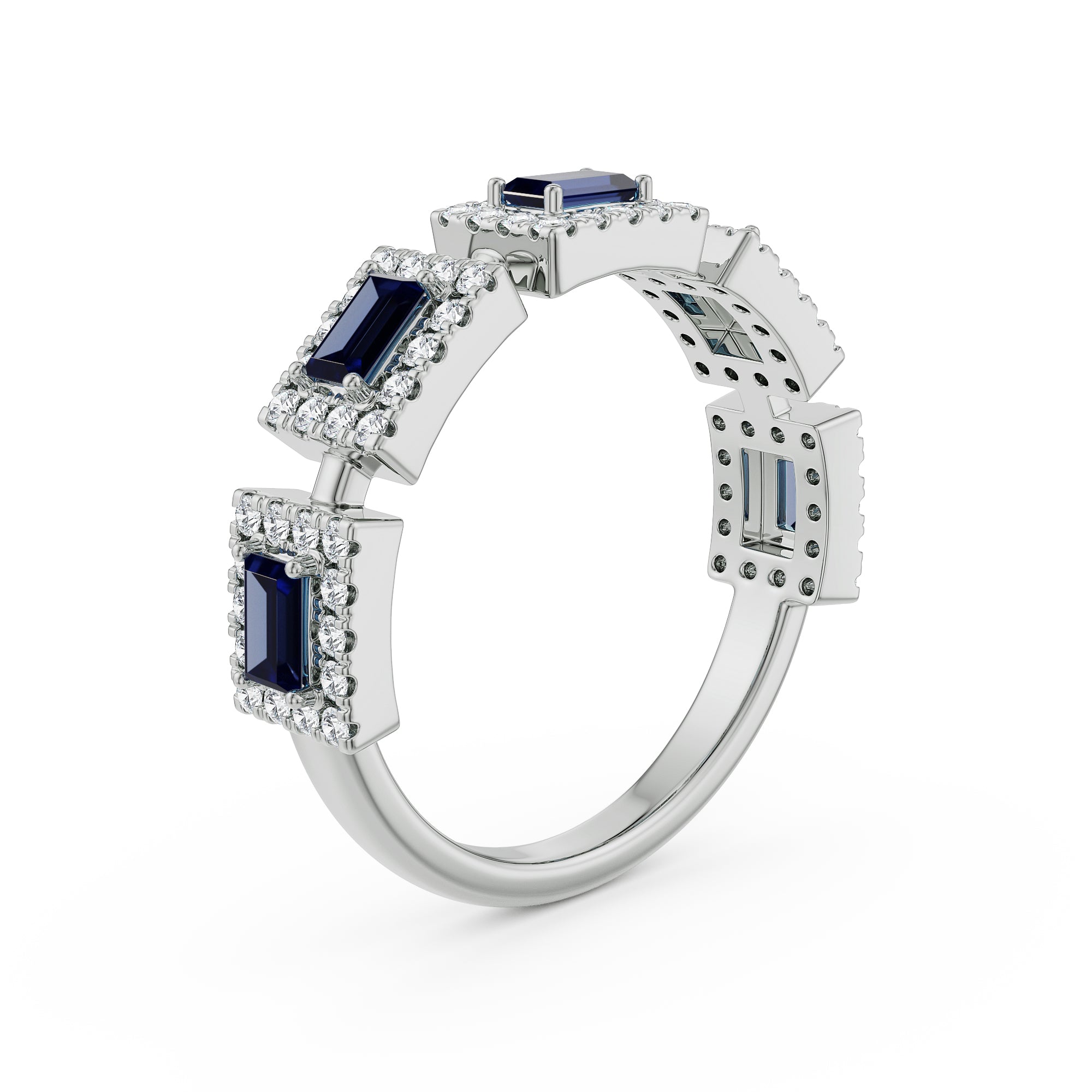 Sapphire Solace Lab Grown Diamond Ring - back view