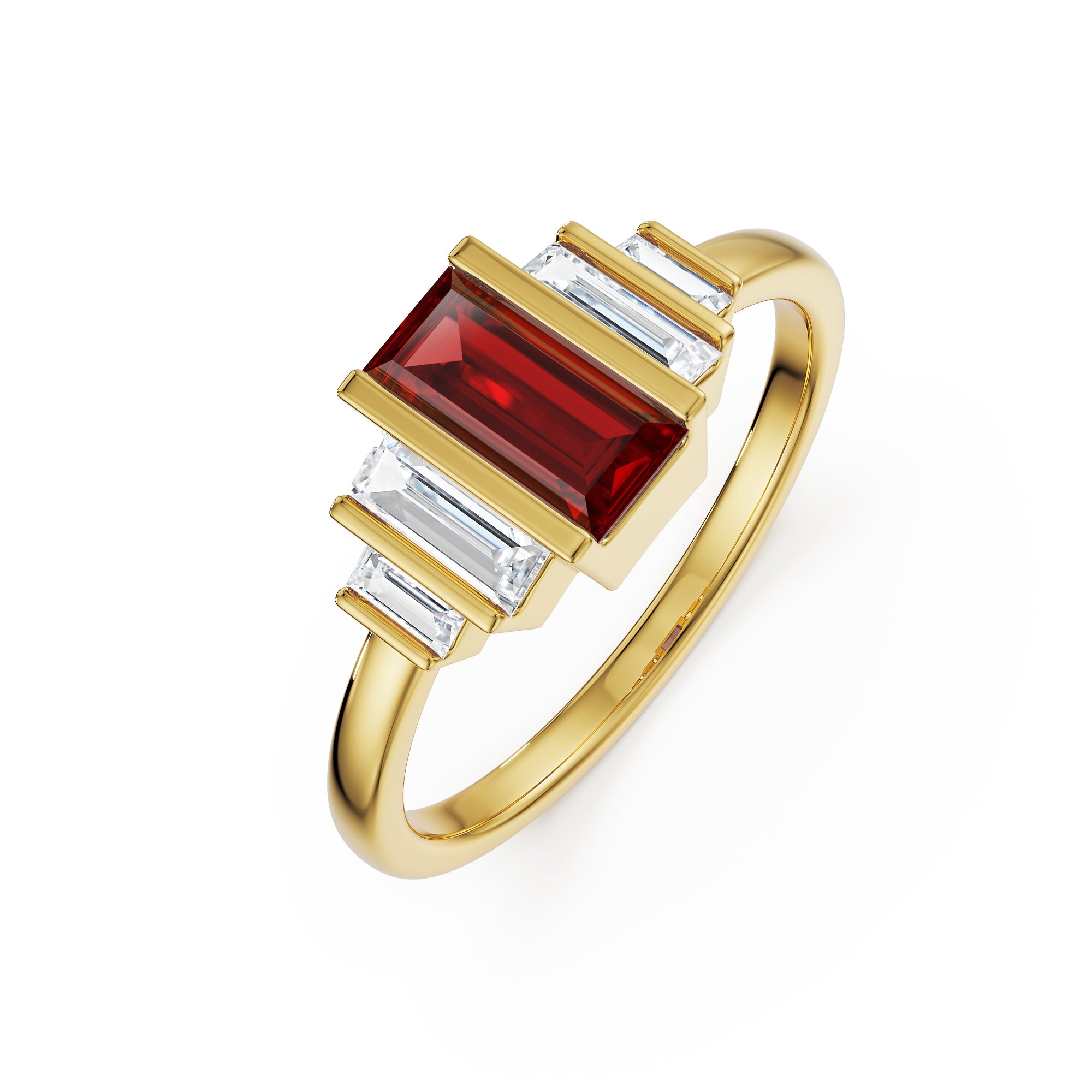 Baguette Bloom Lab Grown Diamond Ring - top view