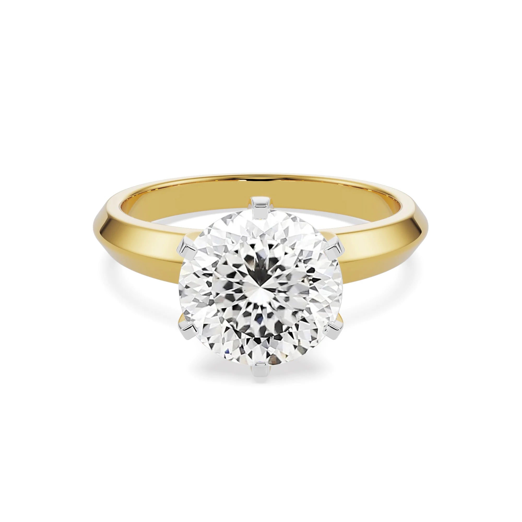 Portuguese Cut Lab Grown Diamond Ring - front view in 9KT