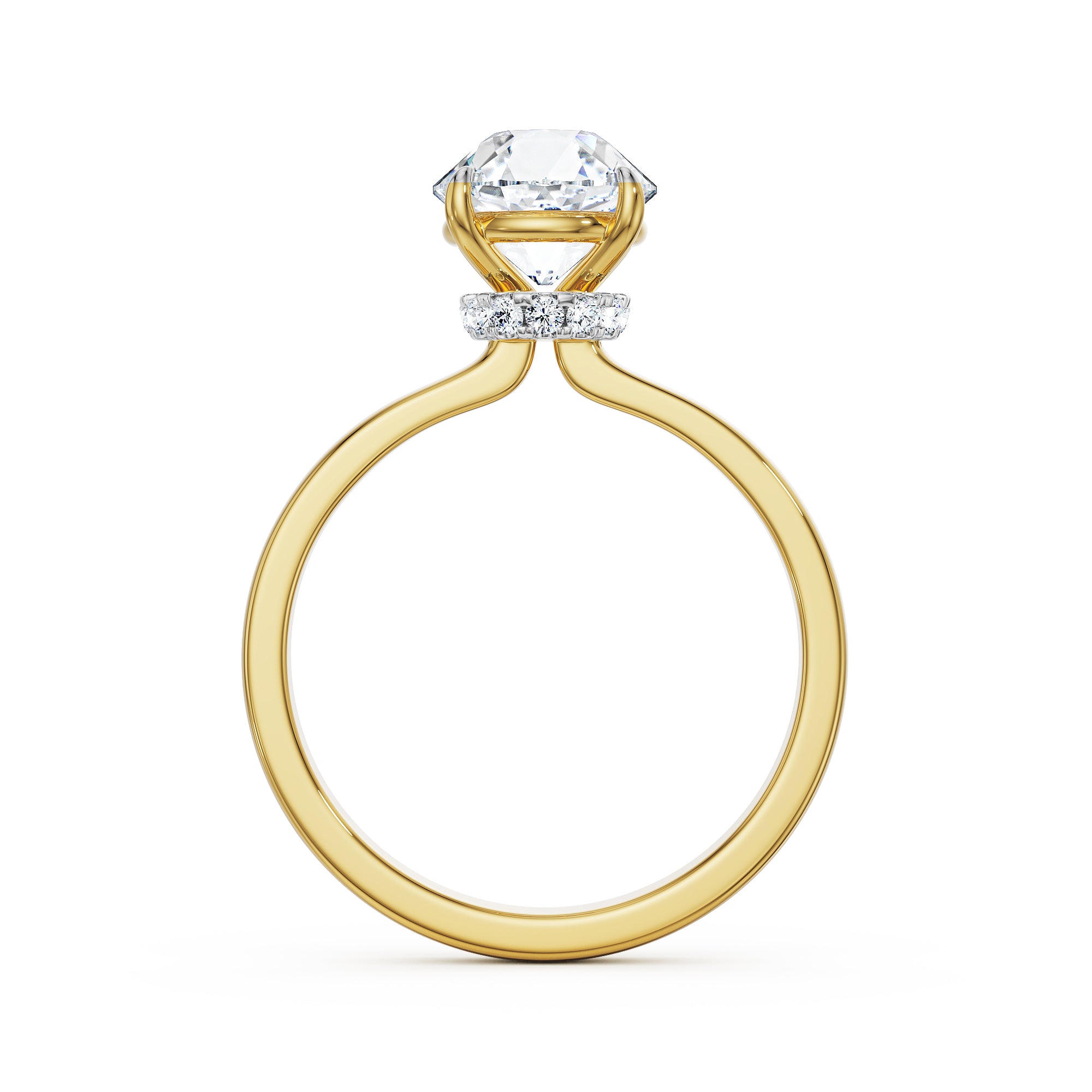 Grace Hidden Halo Lab Grown Diamond Ring - back view