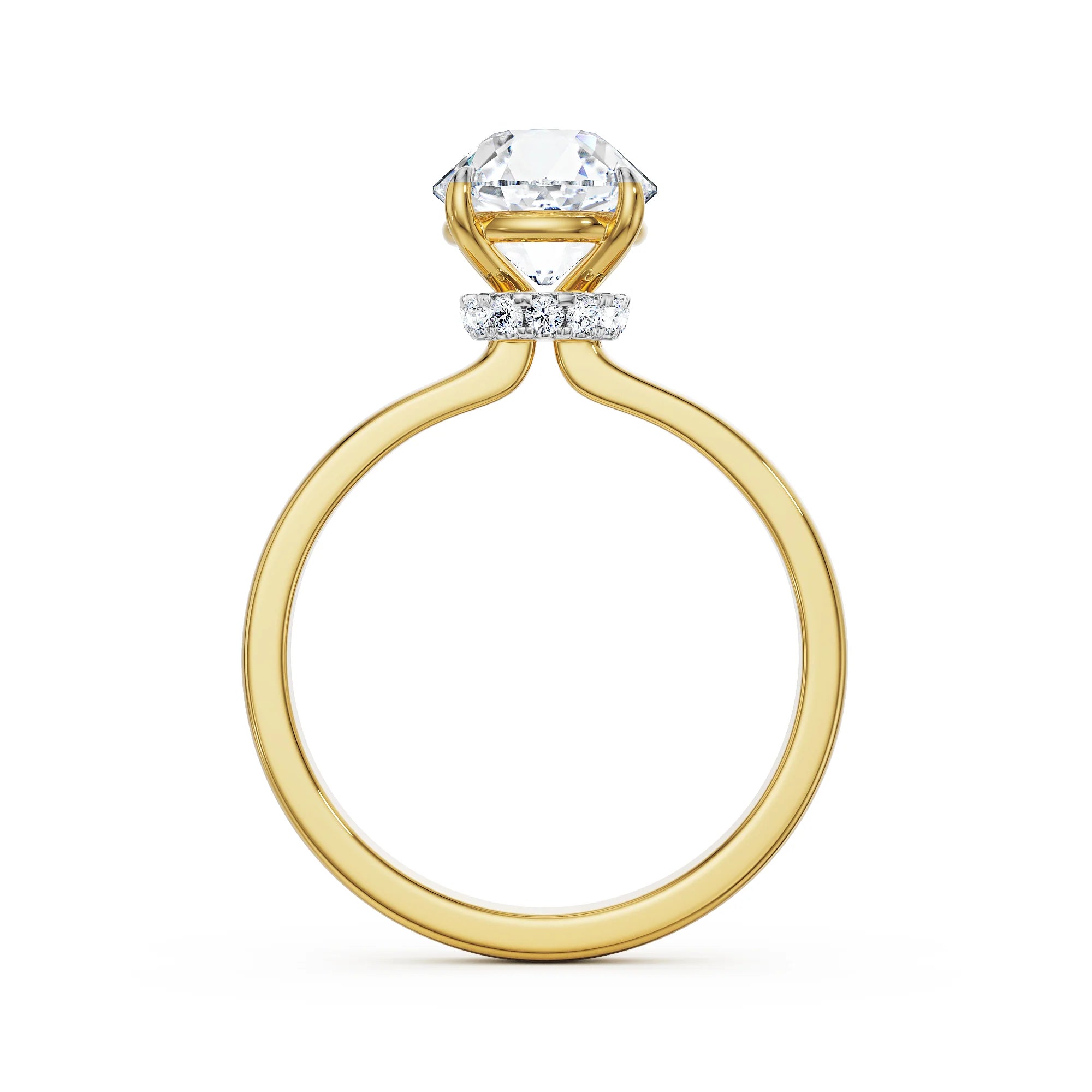 Grace Hidden Halo Lab Grown Diamond Ring - back view in 9KT