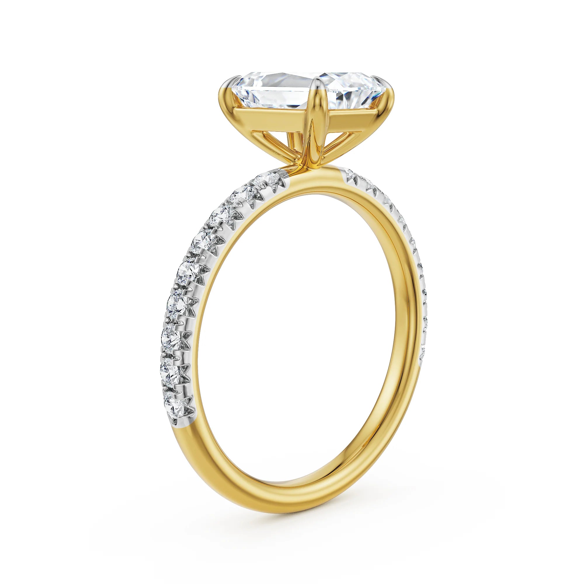 Emerald Excellence Lab Grown Diamond Ring - side view in 9KT