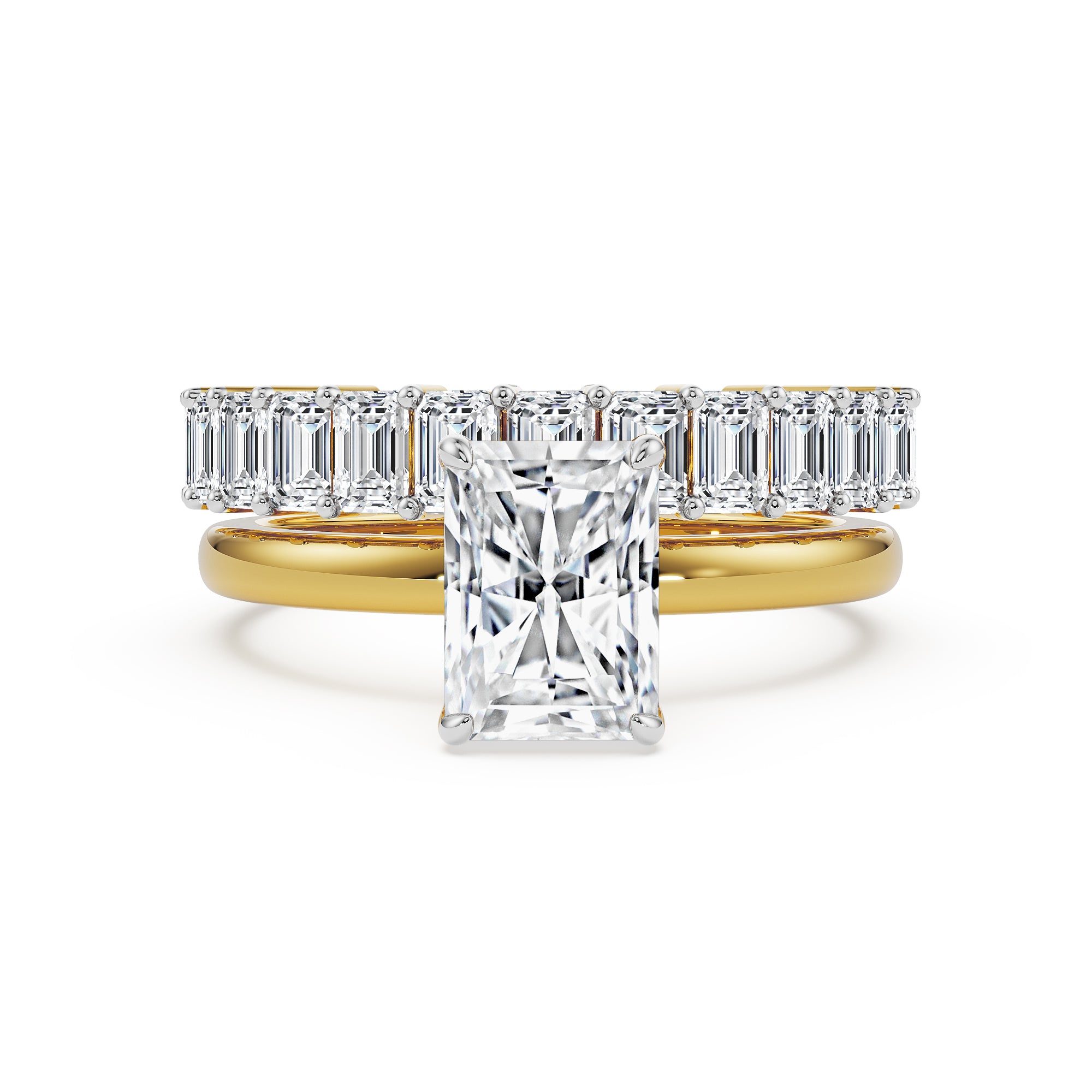 Emerald Radiance Lab Grown Diamond Stackable Ring - front view