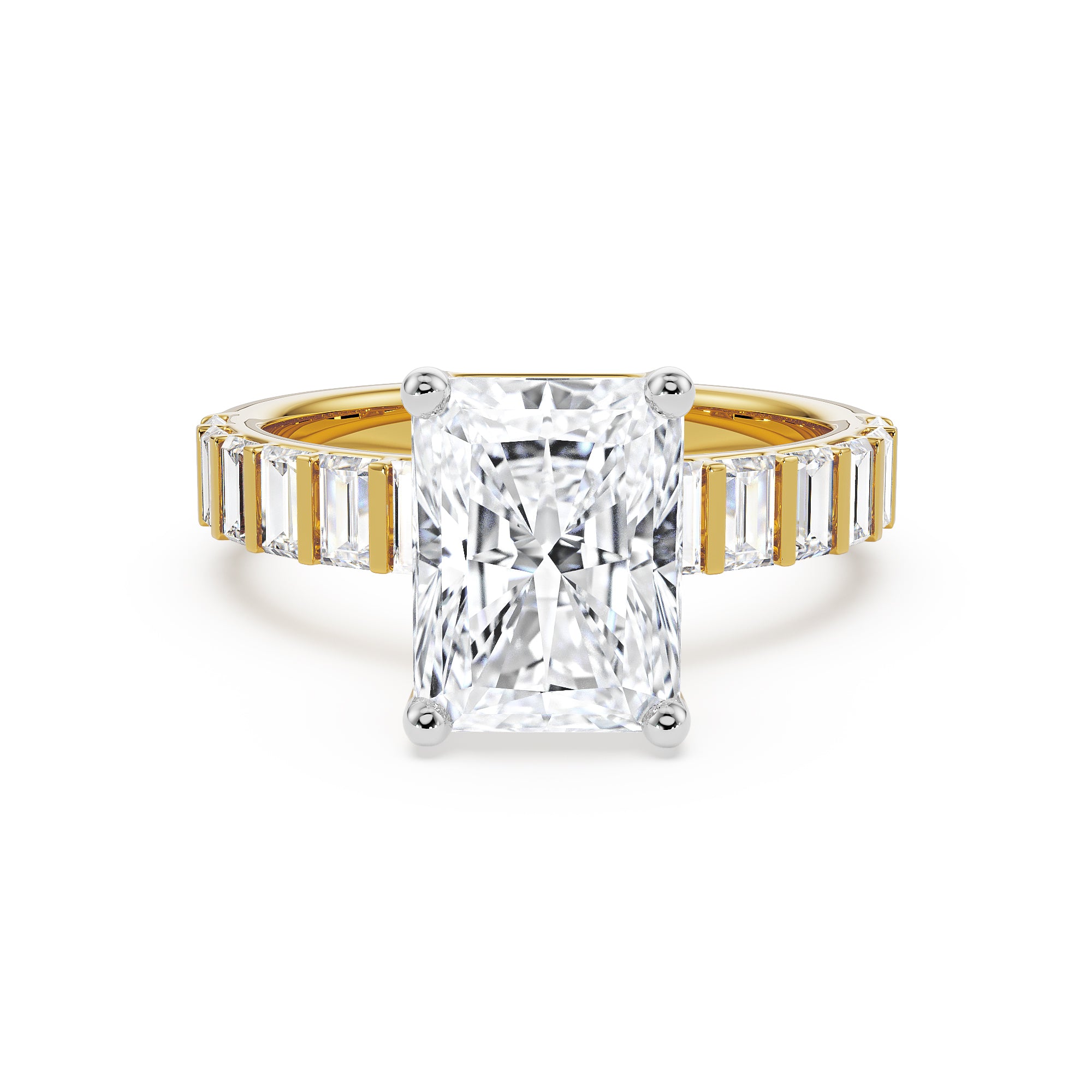 Sterling Radiant Lab Grown Diamond Ring - front view