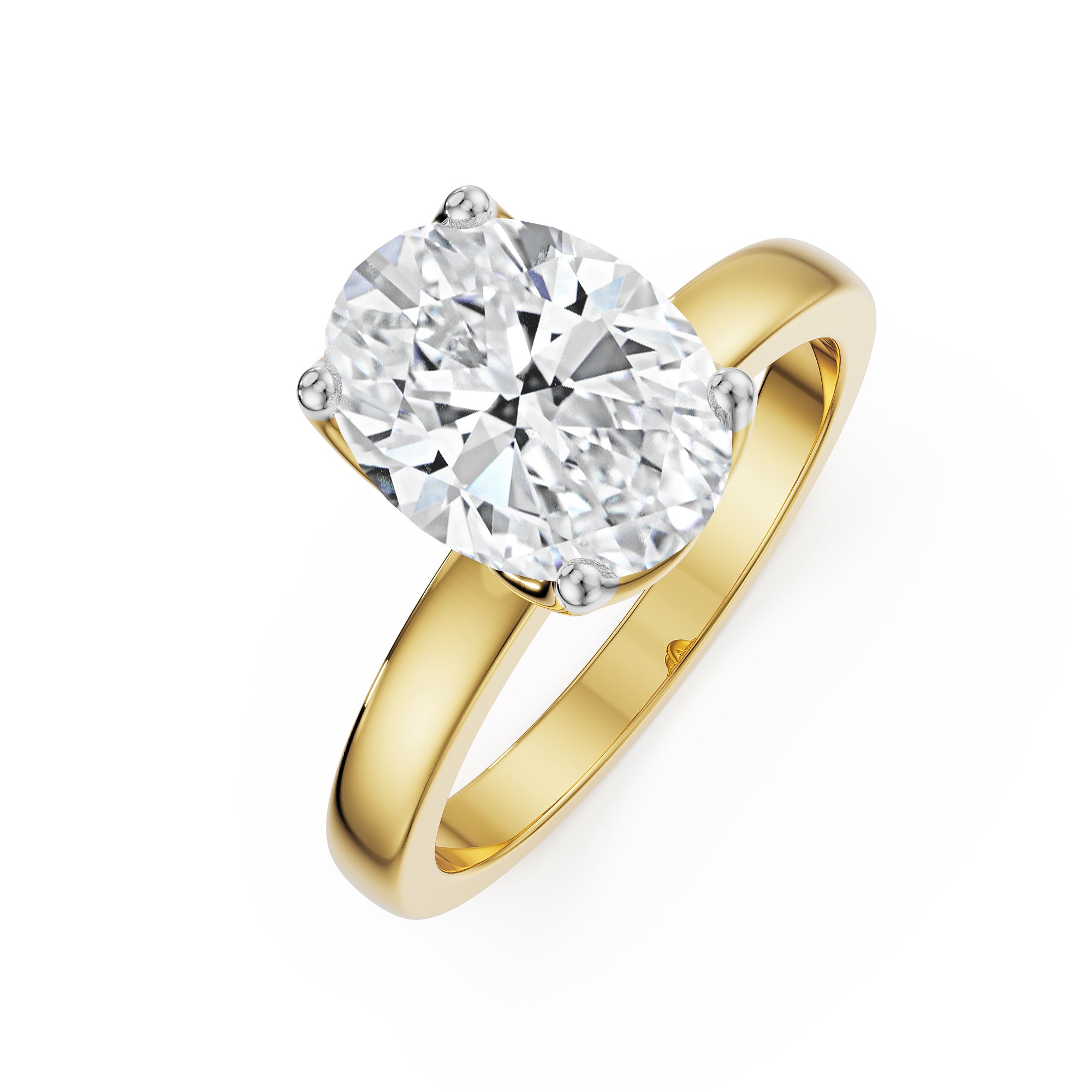 The Elegance Oval Lab Grown Diamond Solitaire Ring - top view