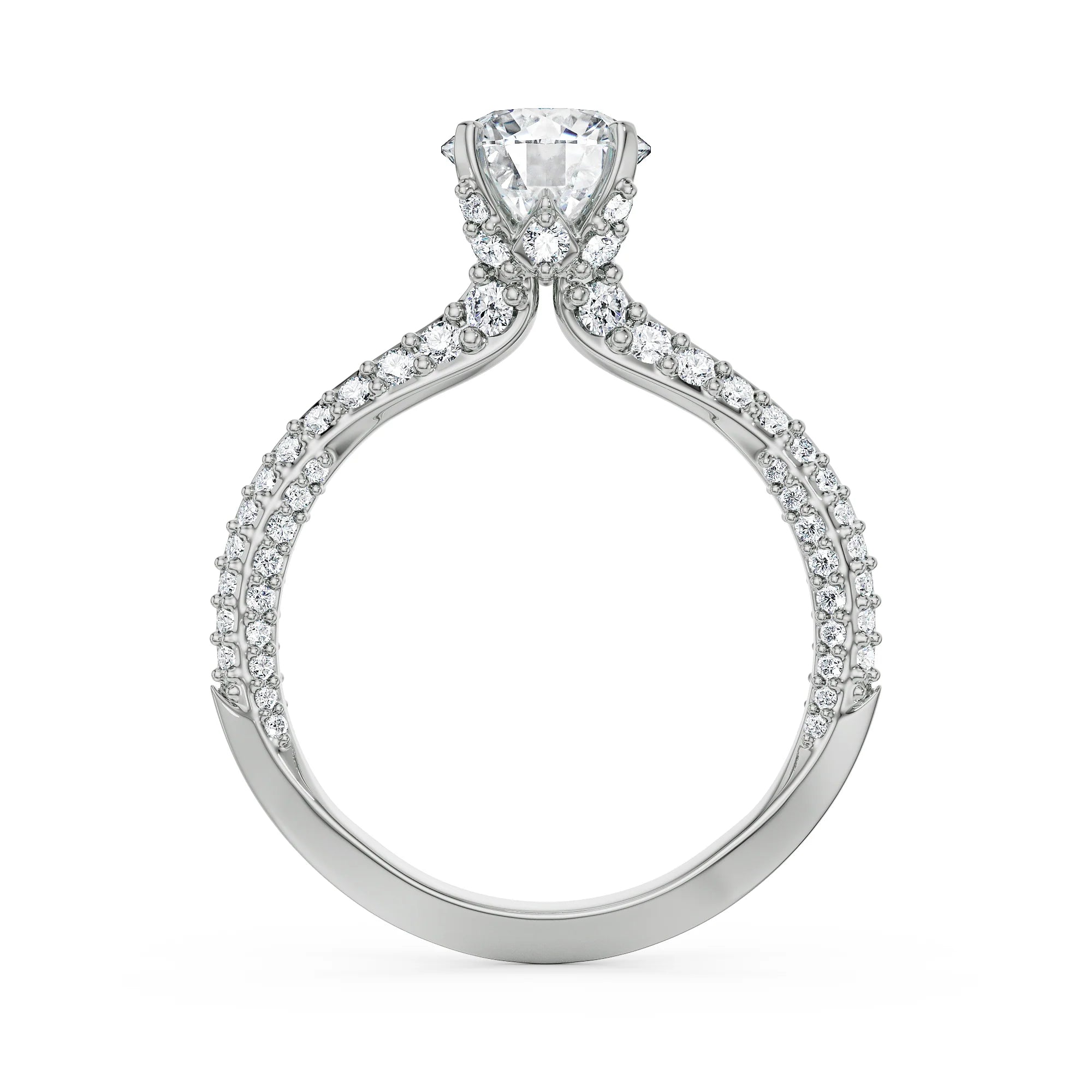 Shimmer Lab Grown Diamond Solitaire Ring - back view in 9KT