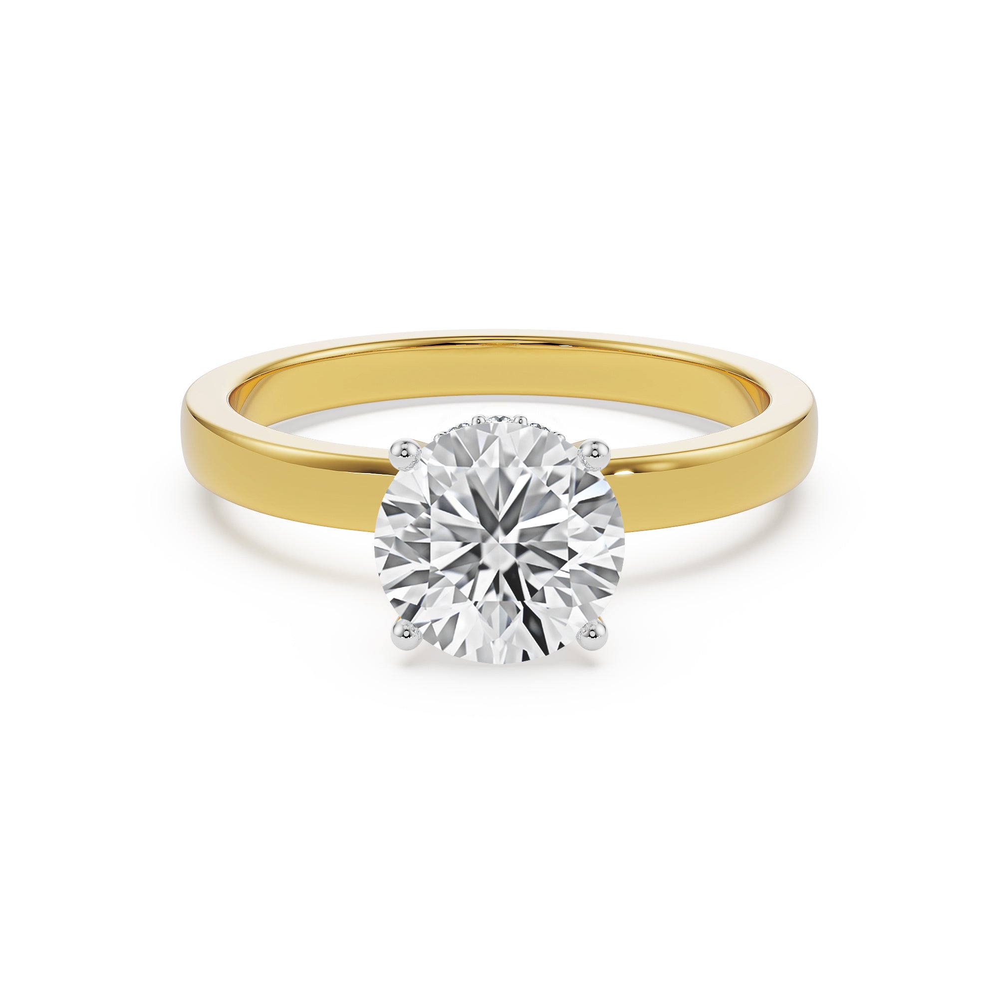 Elle Lab Grown Diamond Solitaire Ring - front view