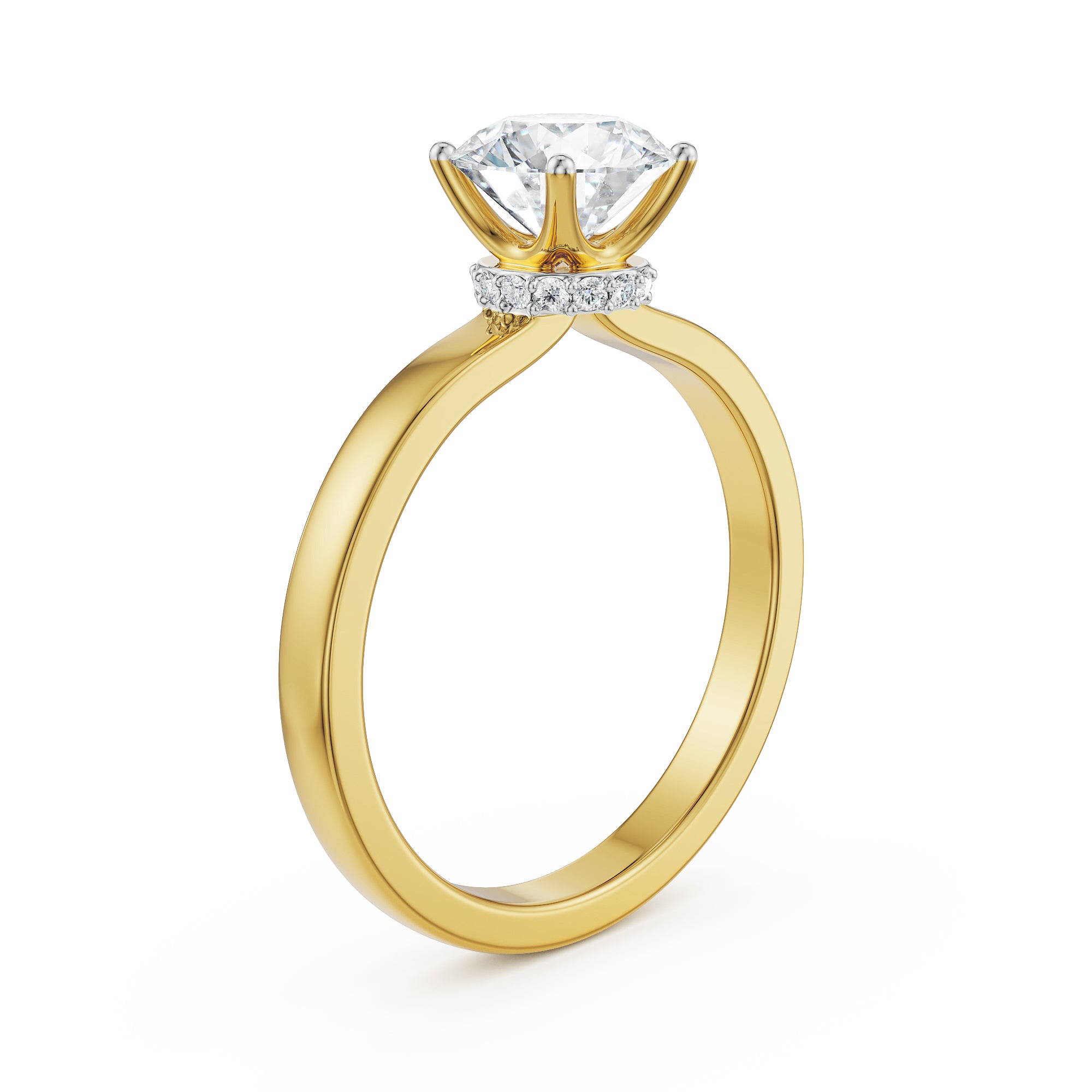 Elle Lab Grown Diamond Solitaire Ring - side view