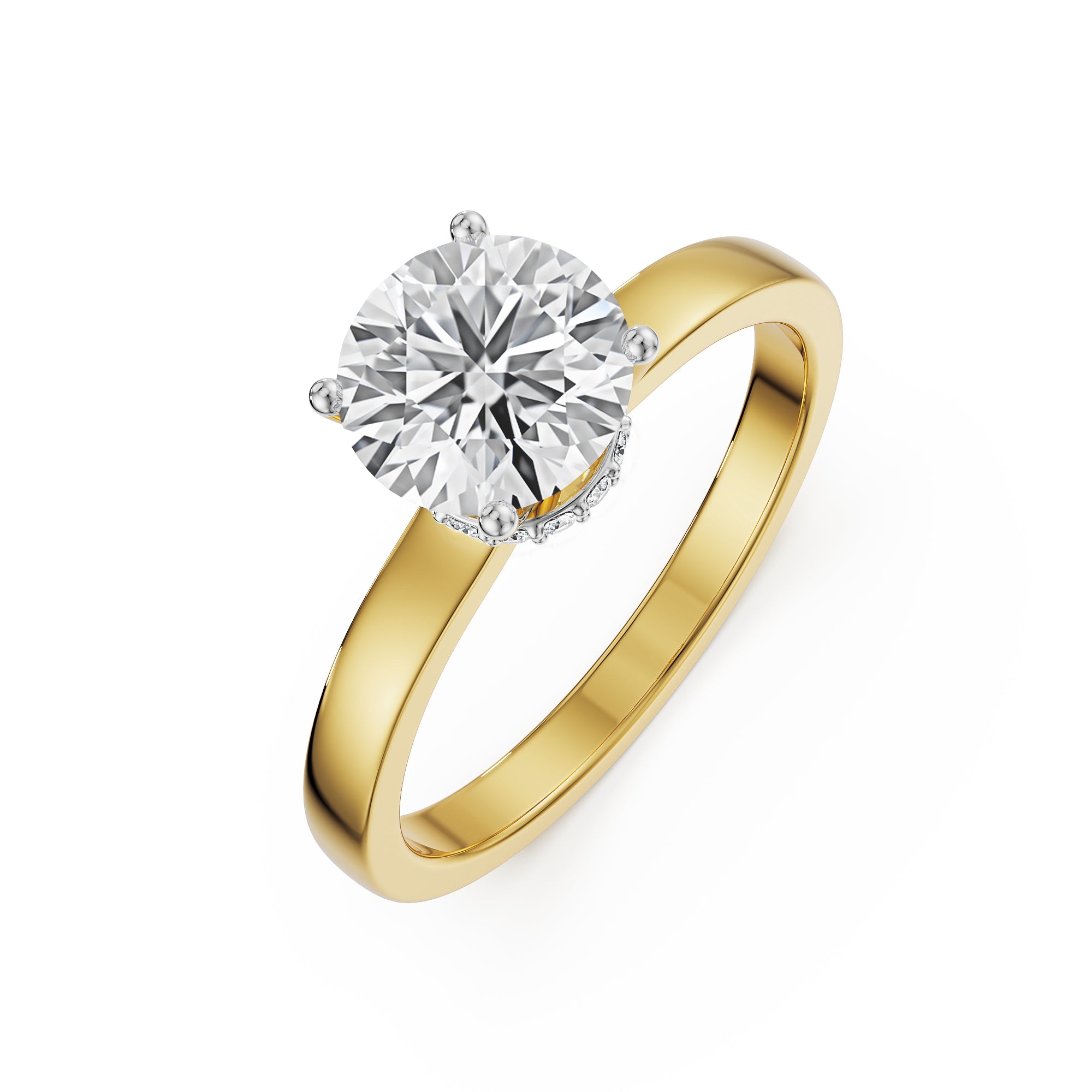 Elle Lab Grown Diamond Solitaire Ring - top view