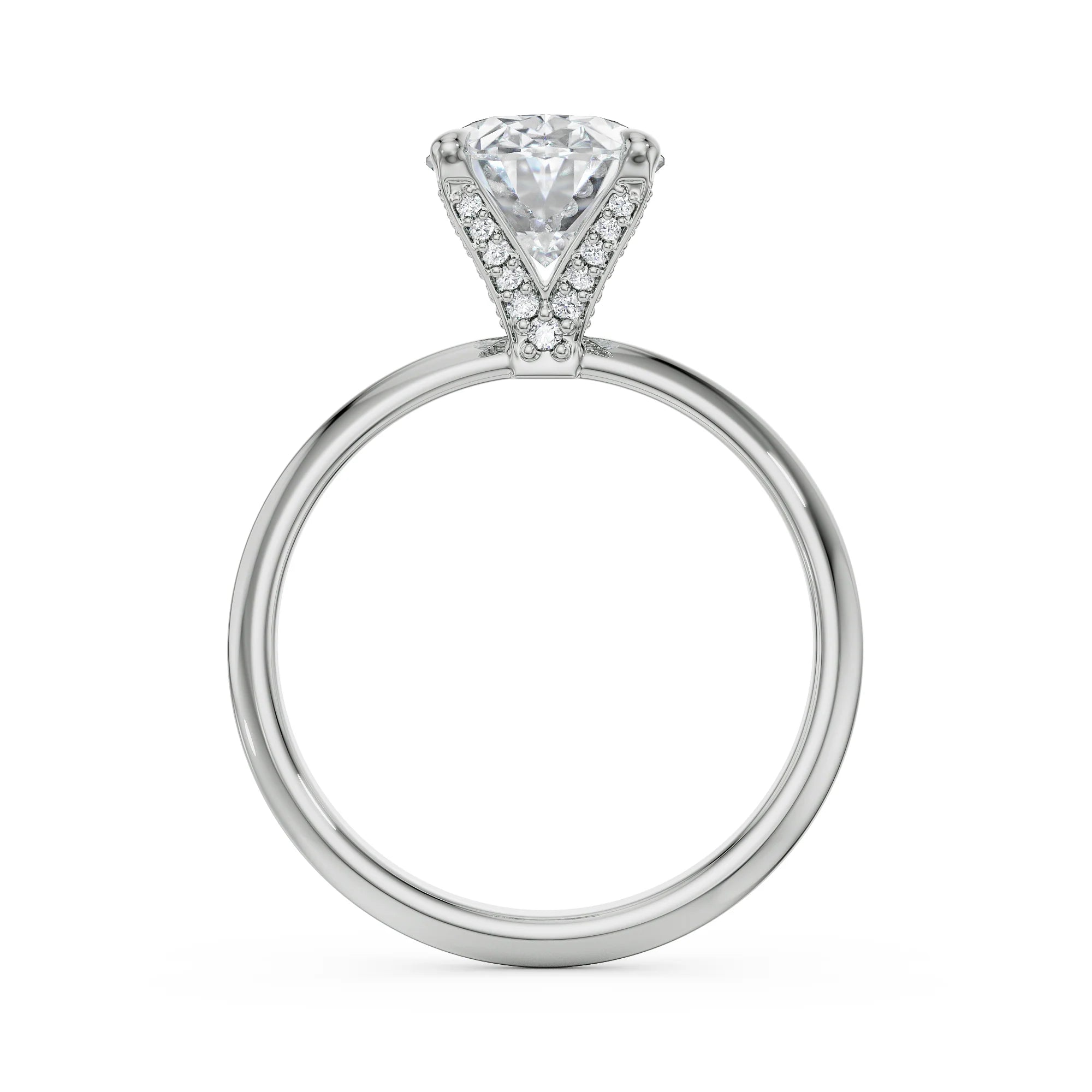 Kate Lab Grown Diamond Solitaire Ring - back view in 9KT