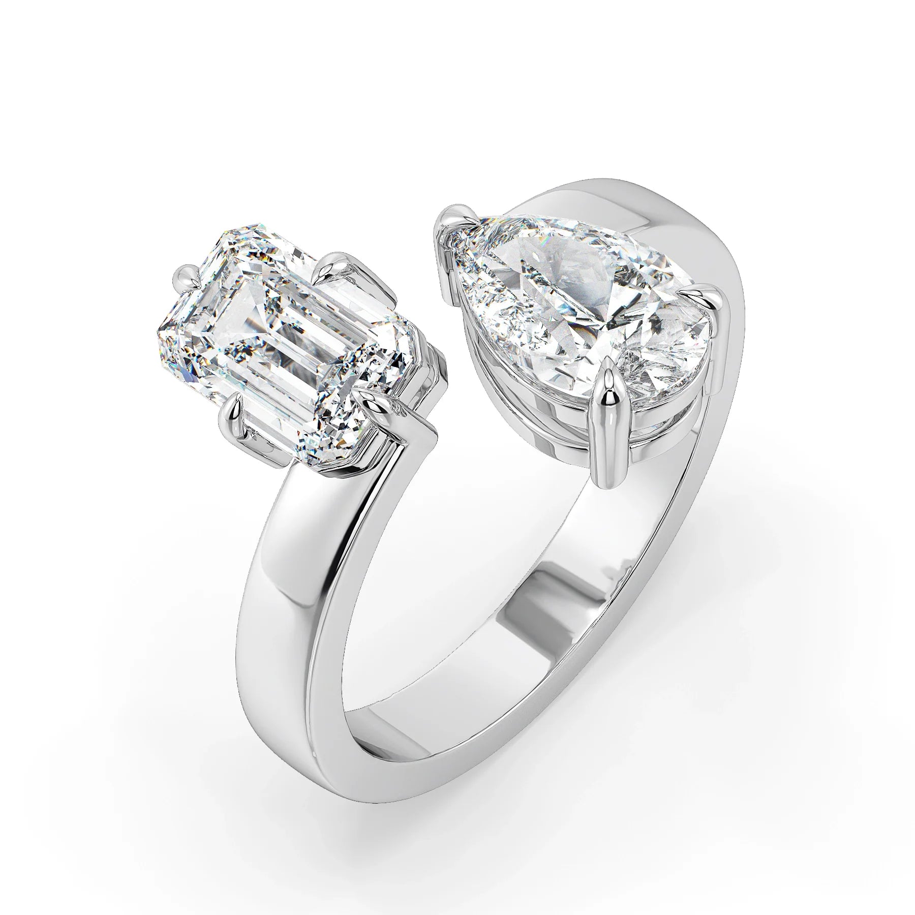 Twin Radiance Lab Grown Diamond Ring - top view in 9KT