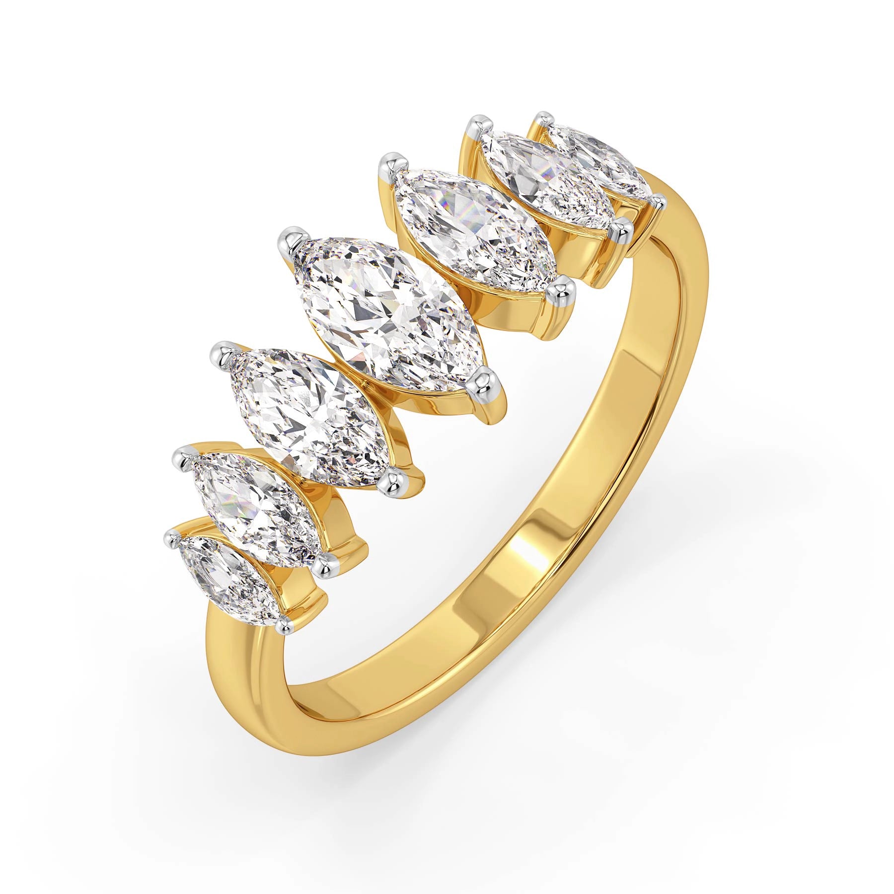Marquise Cascade Lab Grown Diamond Ring - top view