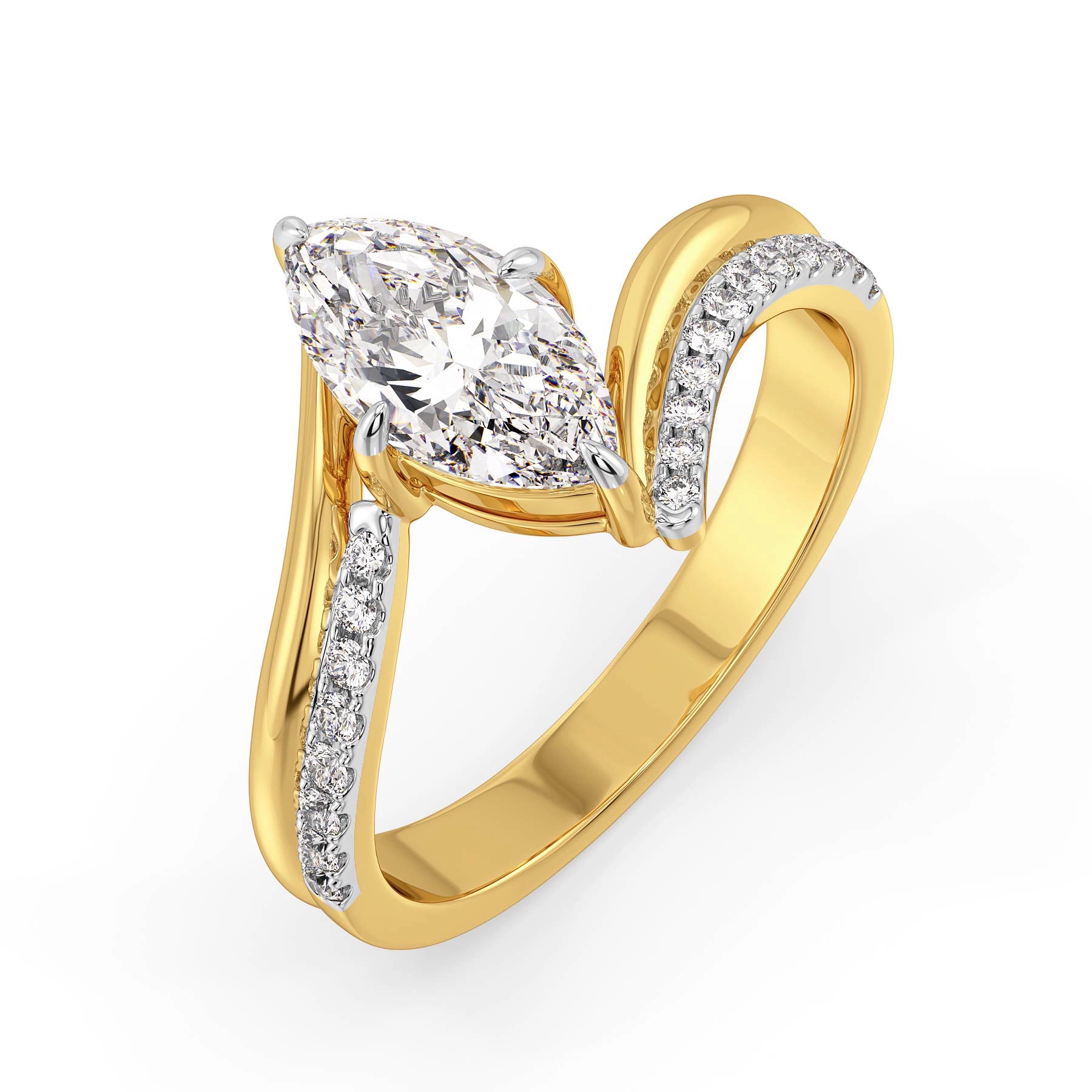 Marquise Infinity Bow Lab Grown Diamond Ring - top view