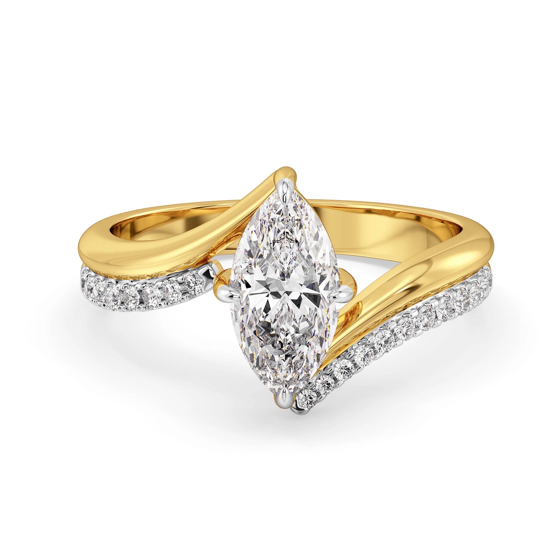 Marquise Infinity Bow Lab Grown Diamond Ring - front view