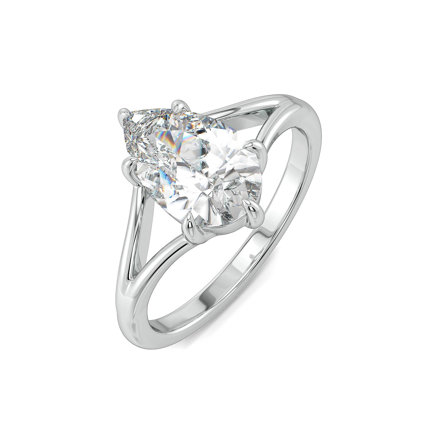 Dazzling Dewdrop Lab Grown Diamond Ring - top view