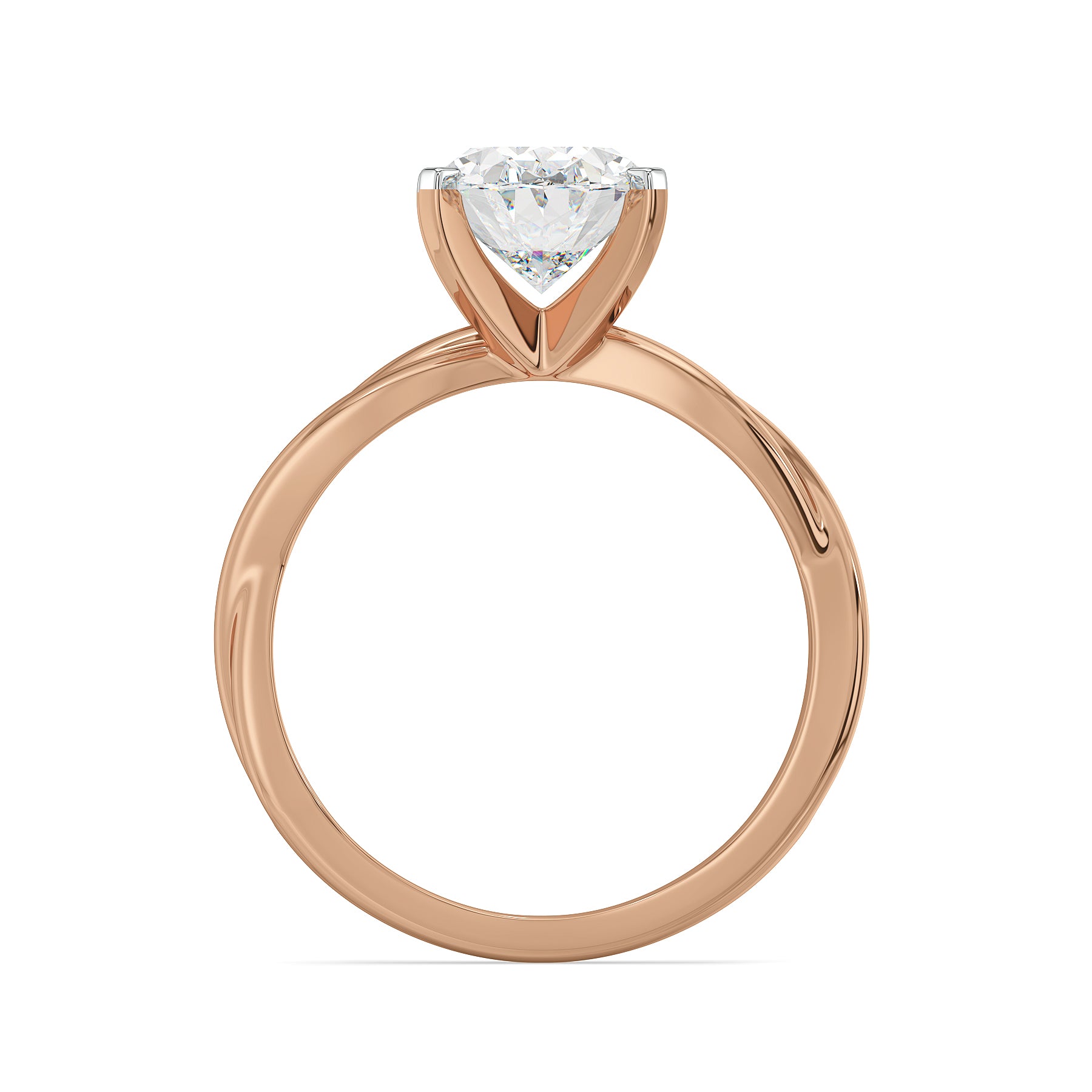Solitaire Twist Lab Grown Diamond Ring - back view