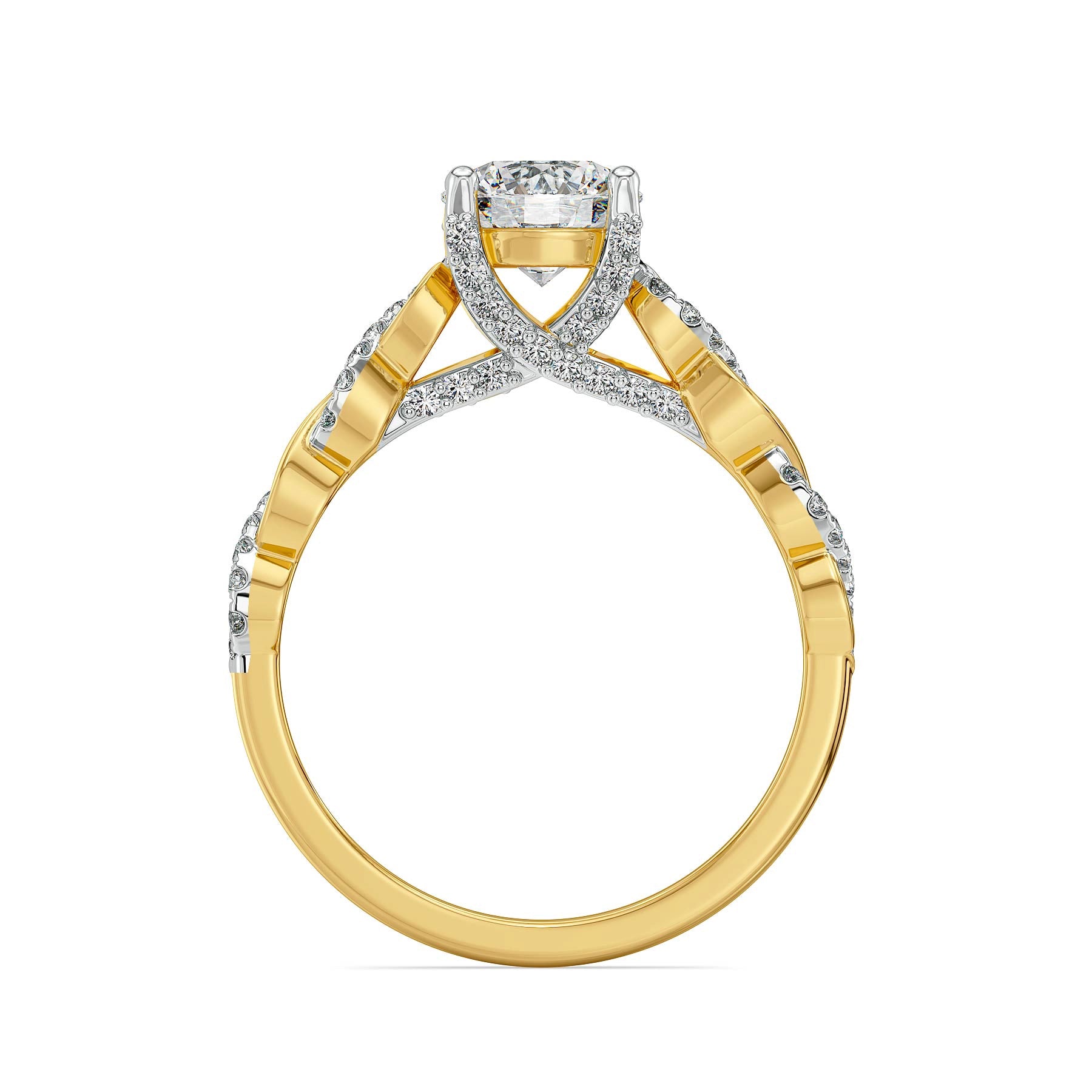 Helix Knot Lab Grown Diamond Ring - back view