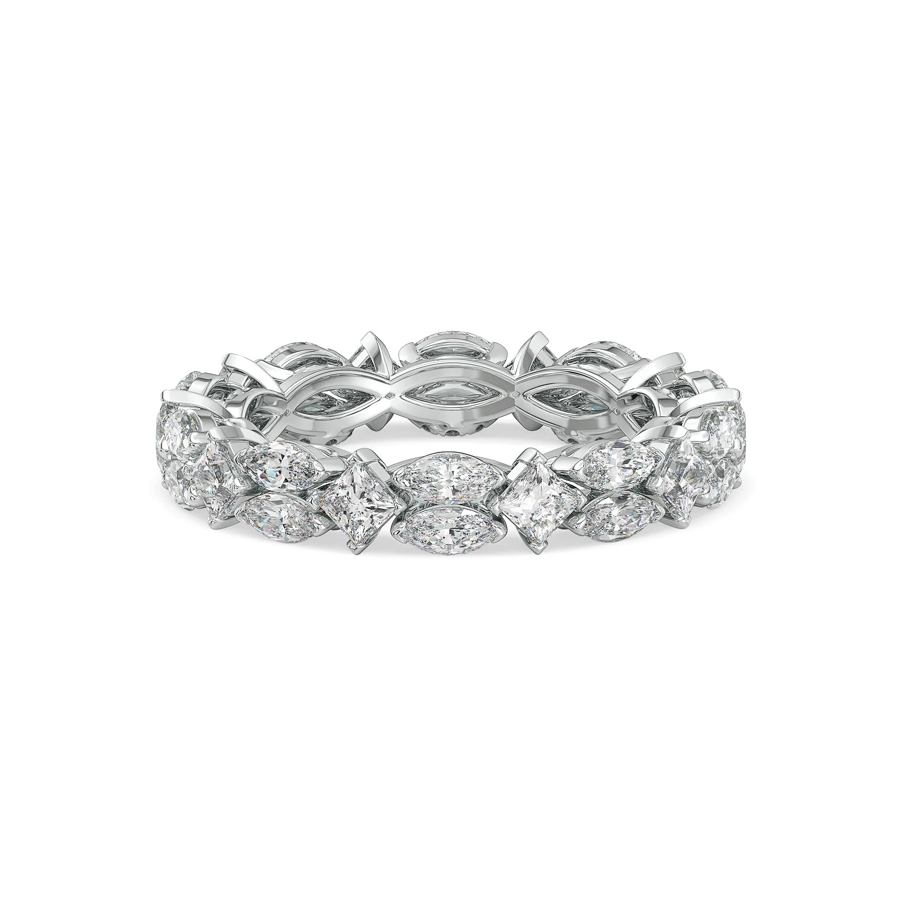 Empress Trinity Lab Grown Diamond Ring - front view in 9KT