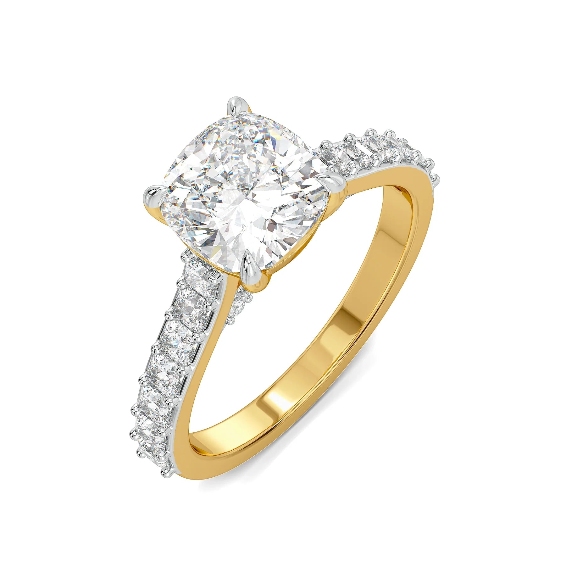 Icon Cushion Lab Grown Diamond Ring - top view in 9KT