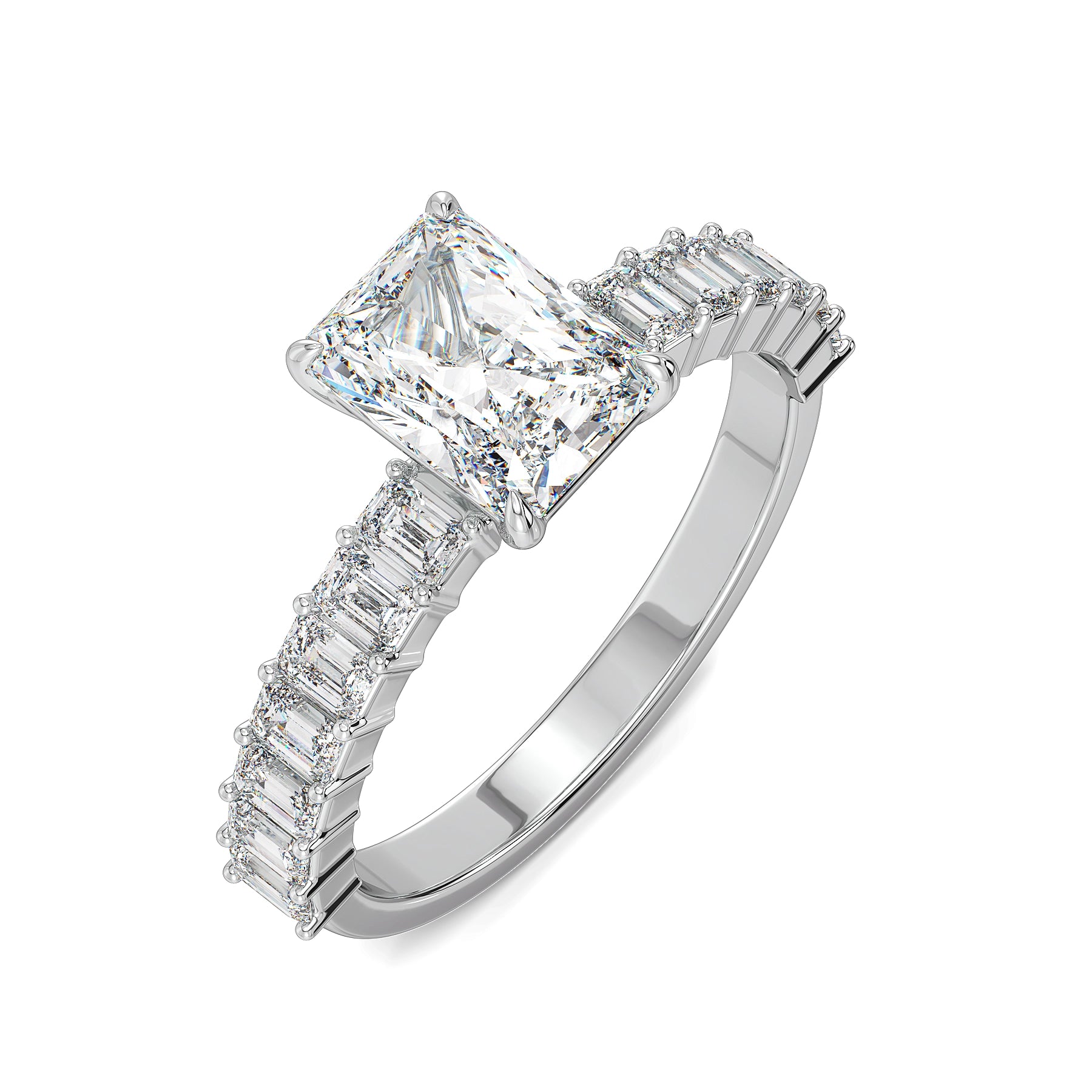 Emerald Edge Lab Grown Diamond Ring - top view