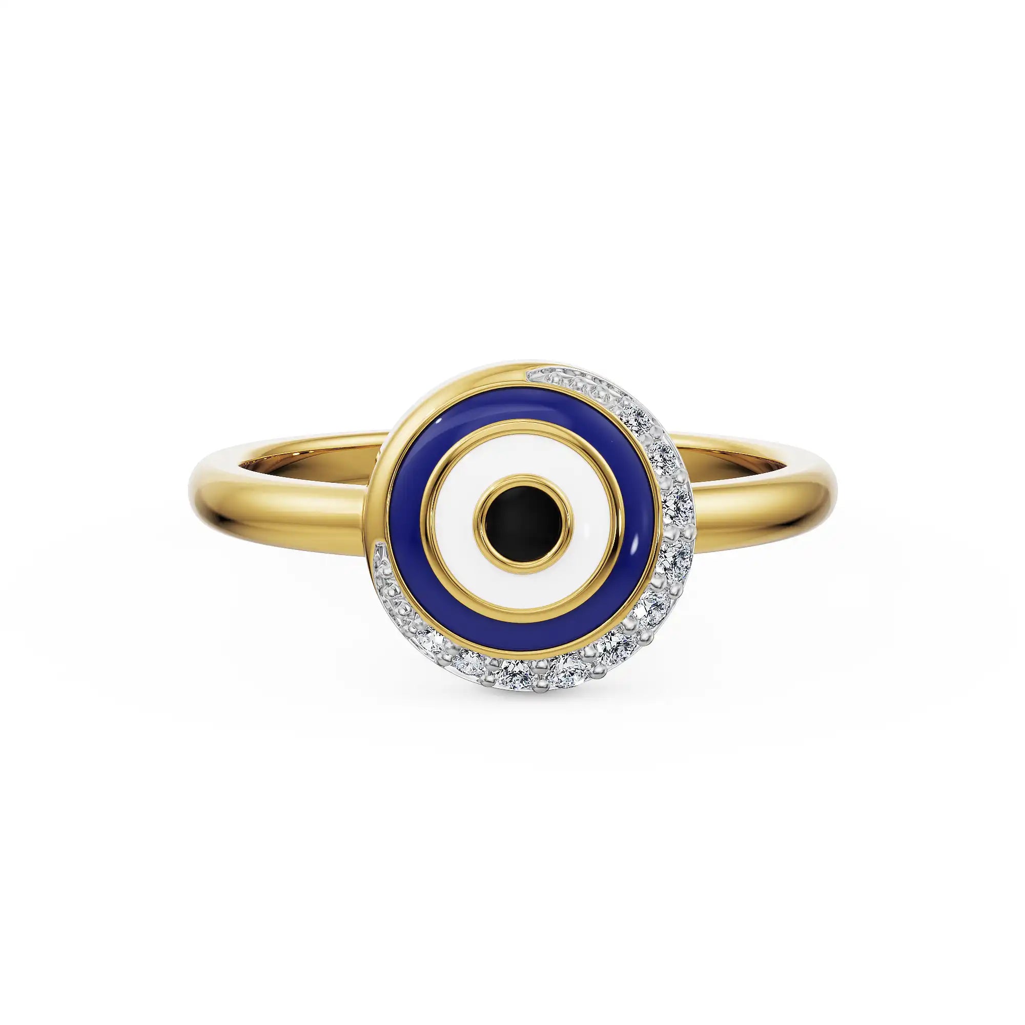 Azure Evil Eye Lab Diamond Ring - front view