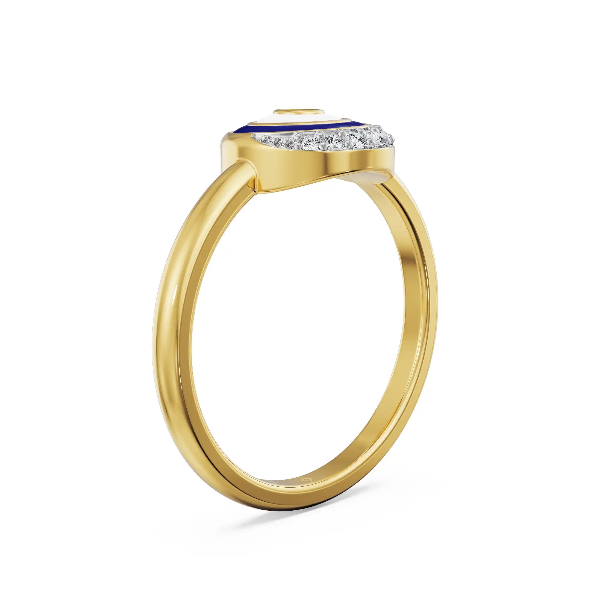 Azure Evil Eye Lab Diamond Ring - back view