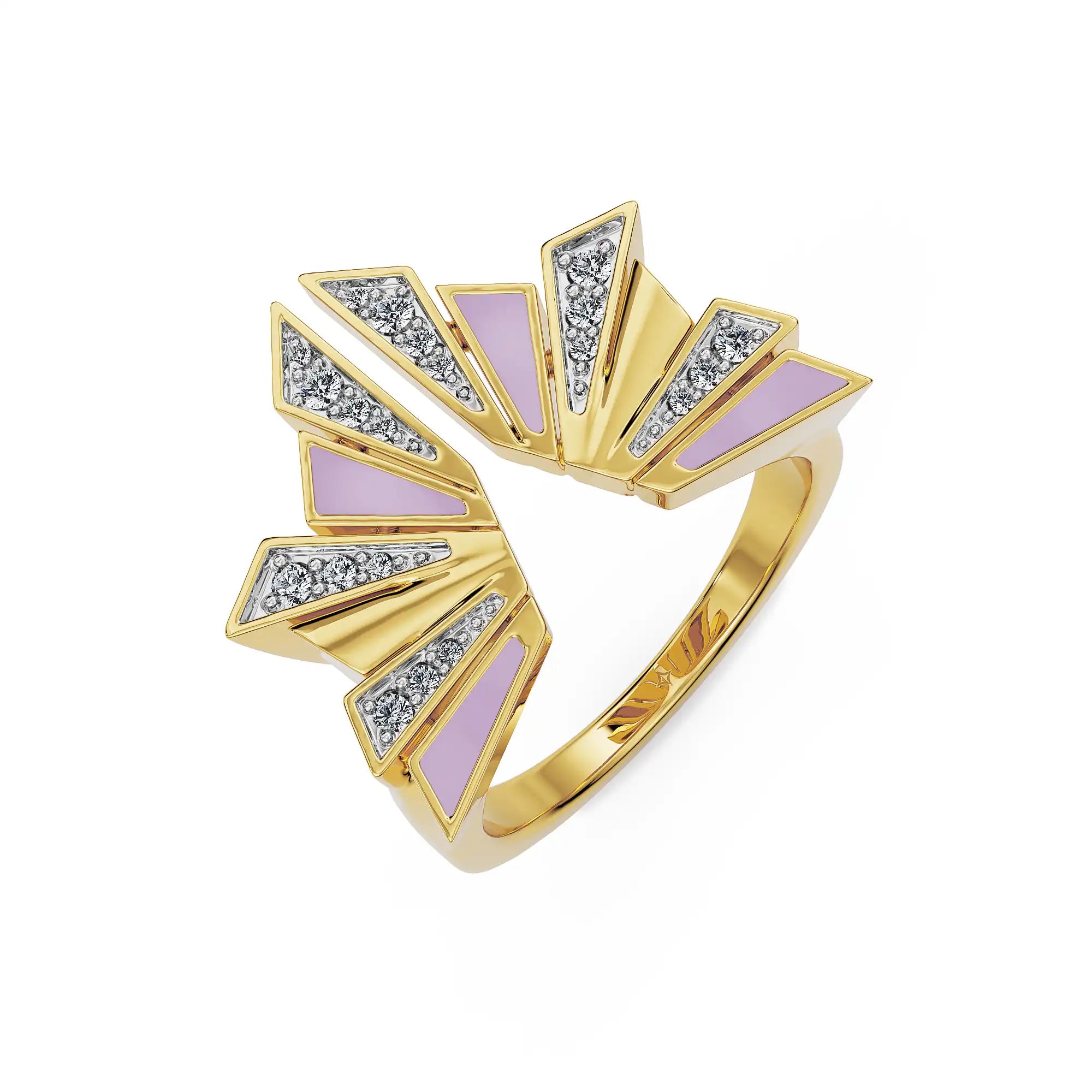 Lavender Lab Grown Diamond Ring - top view