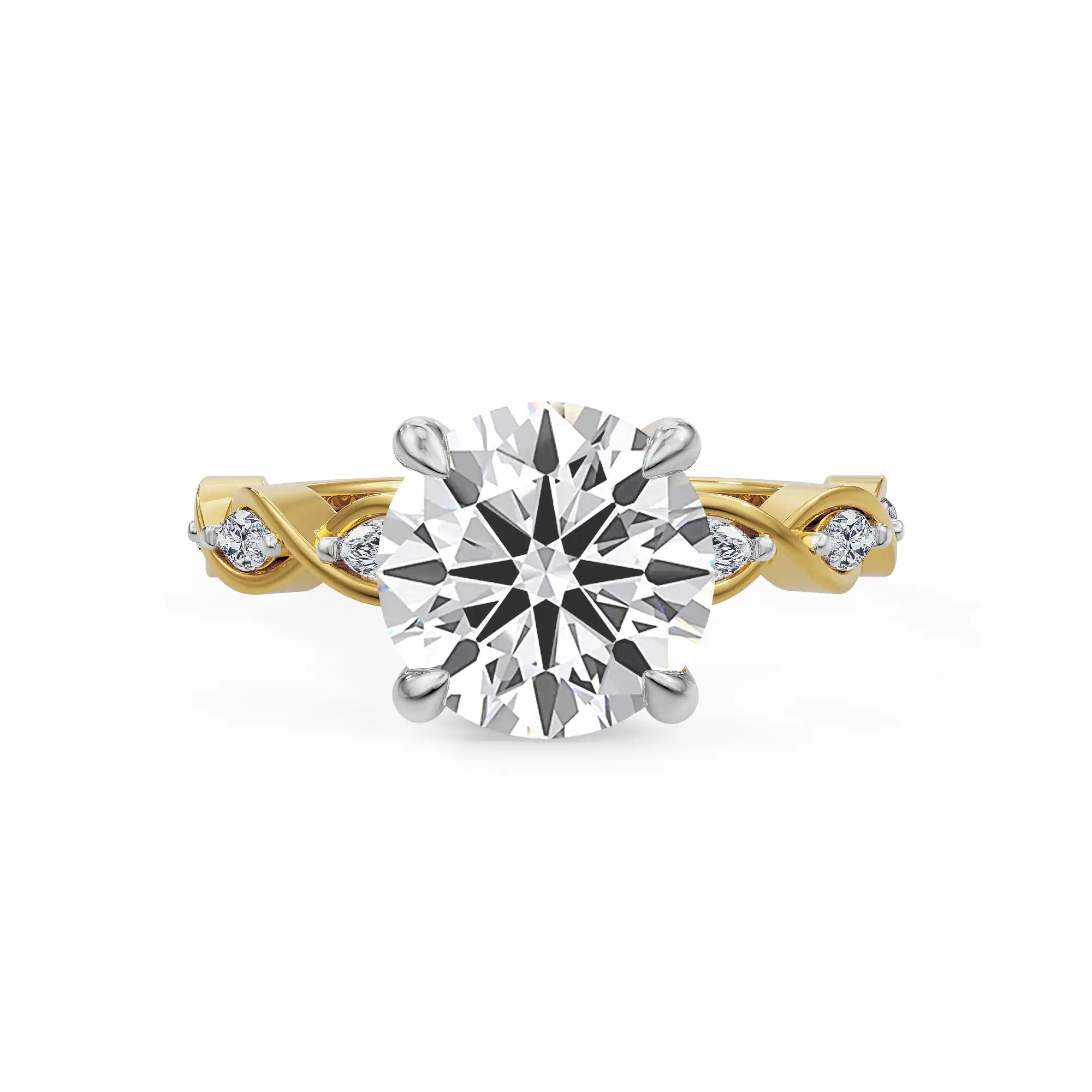 Marquise Vine Hearts & Arrows Lab Grown Diamond Ring
Front view
