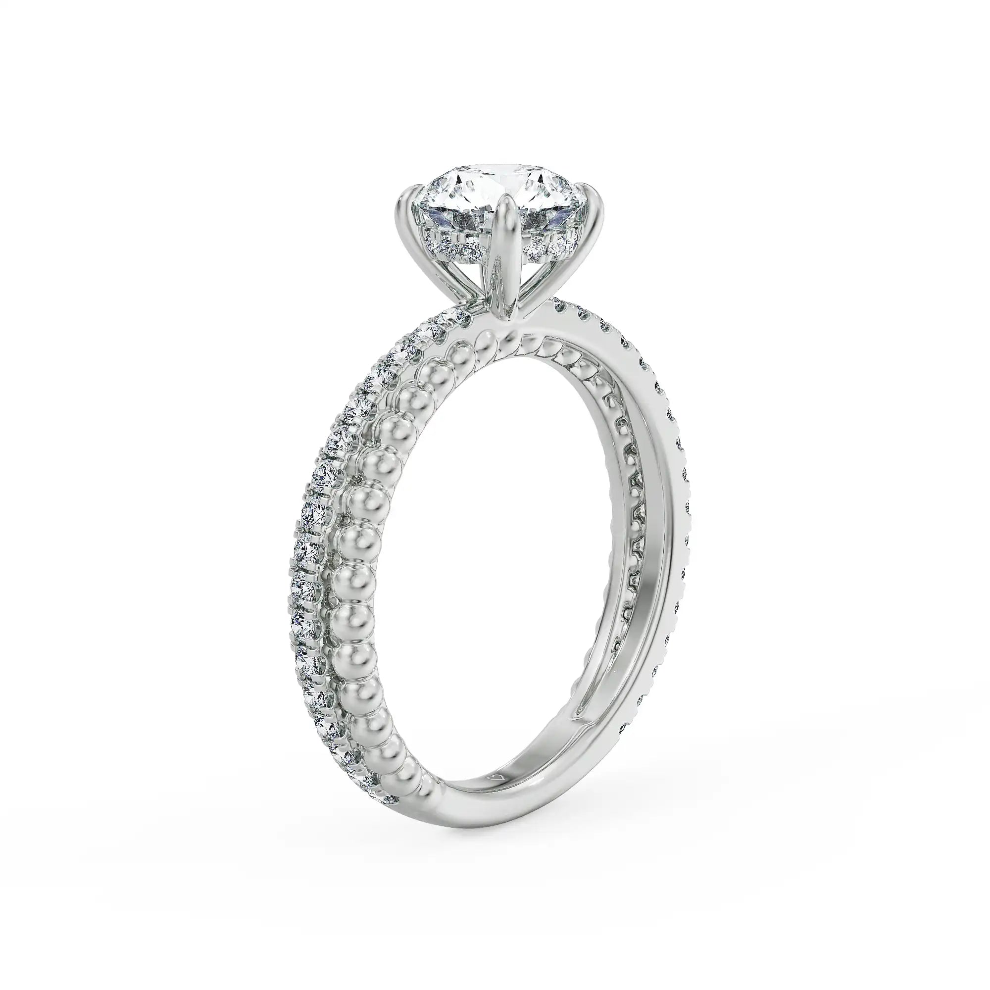 Beaded Bliss Hearts & Arrows Lab Grown Diamond Ring
Back view