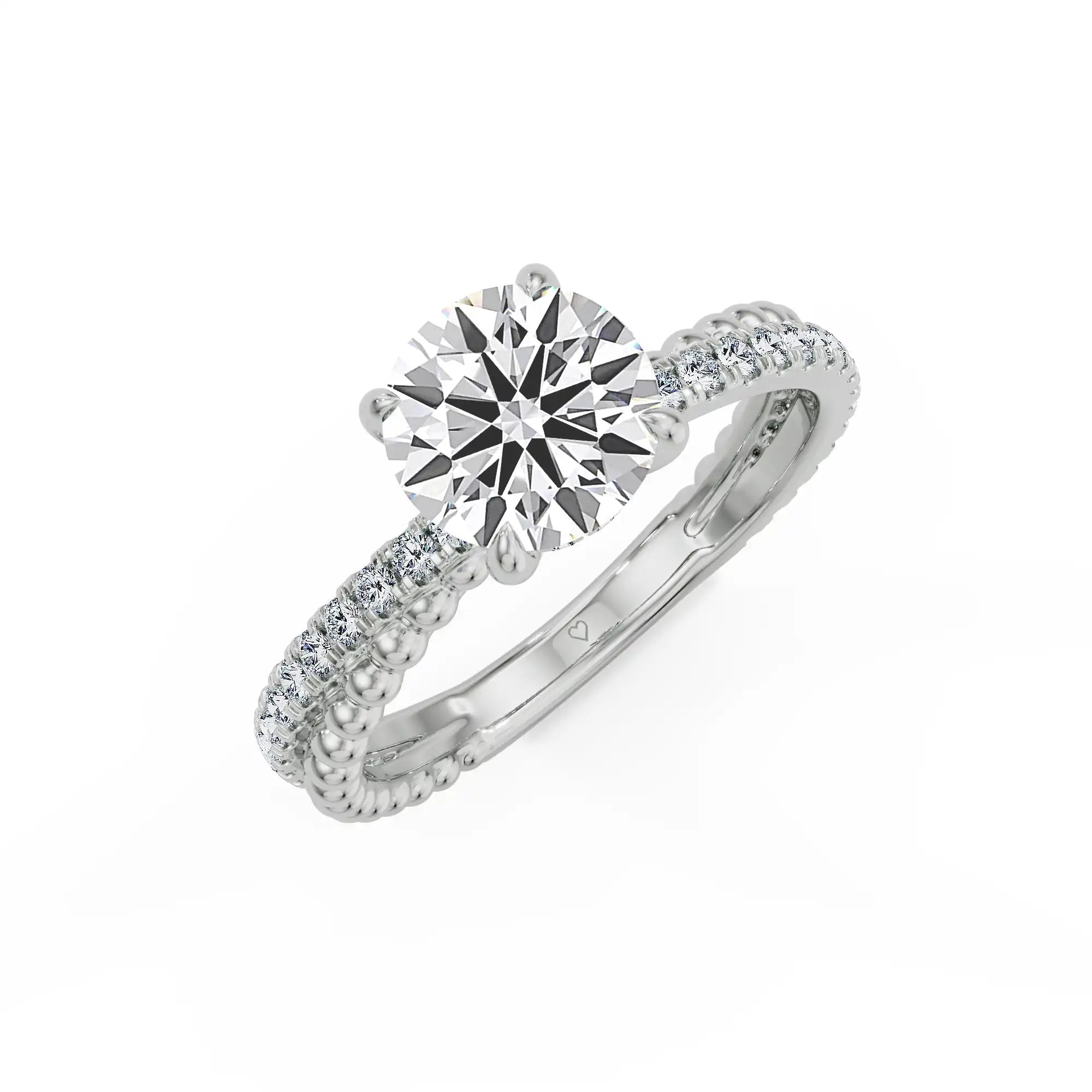 Beaded Bliss Hearts & Arrows Lab Grown Diamond Ring
Top view