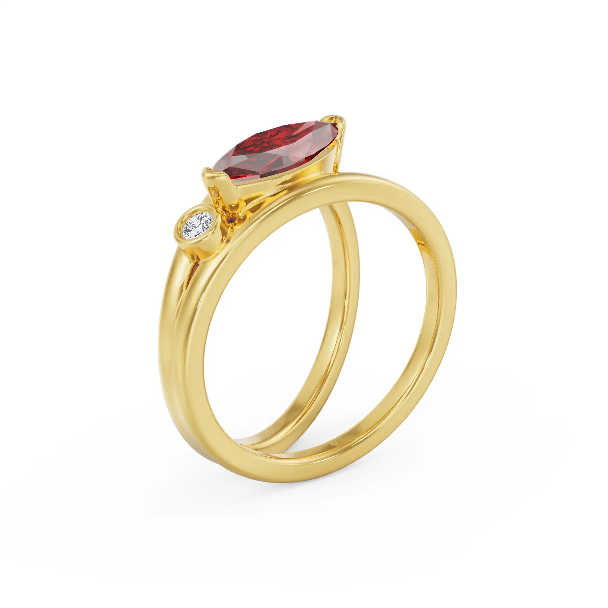 Crimson Ruby Lab Grown Diamond Ring