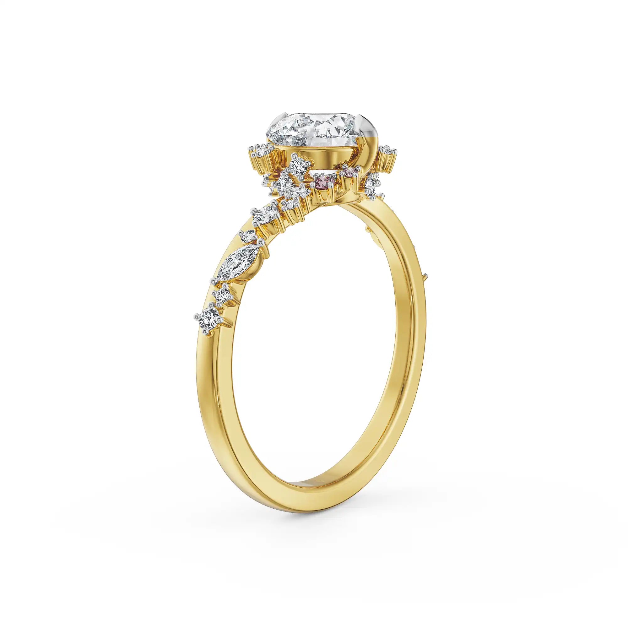 Blossom Pink Sapphire Lab Grown Diamond Ring