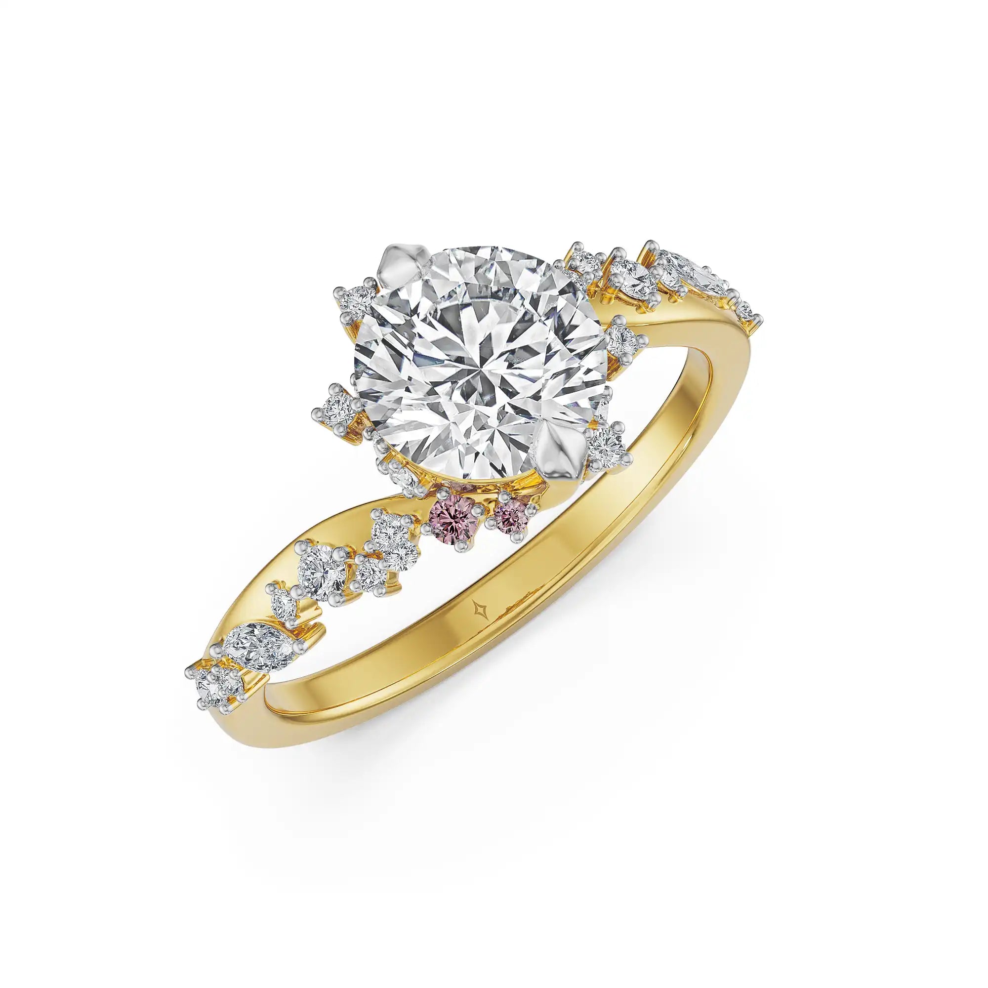 Blossom Pink Sapphire Lab Grown Diamond Ring