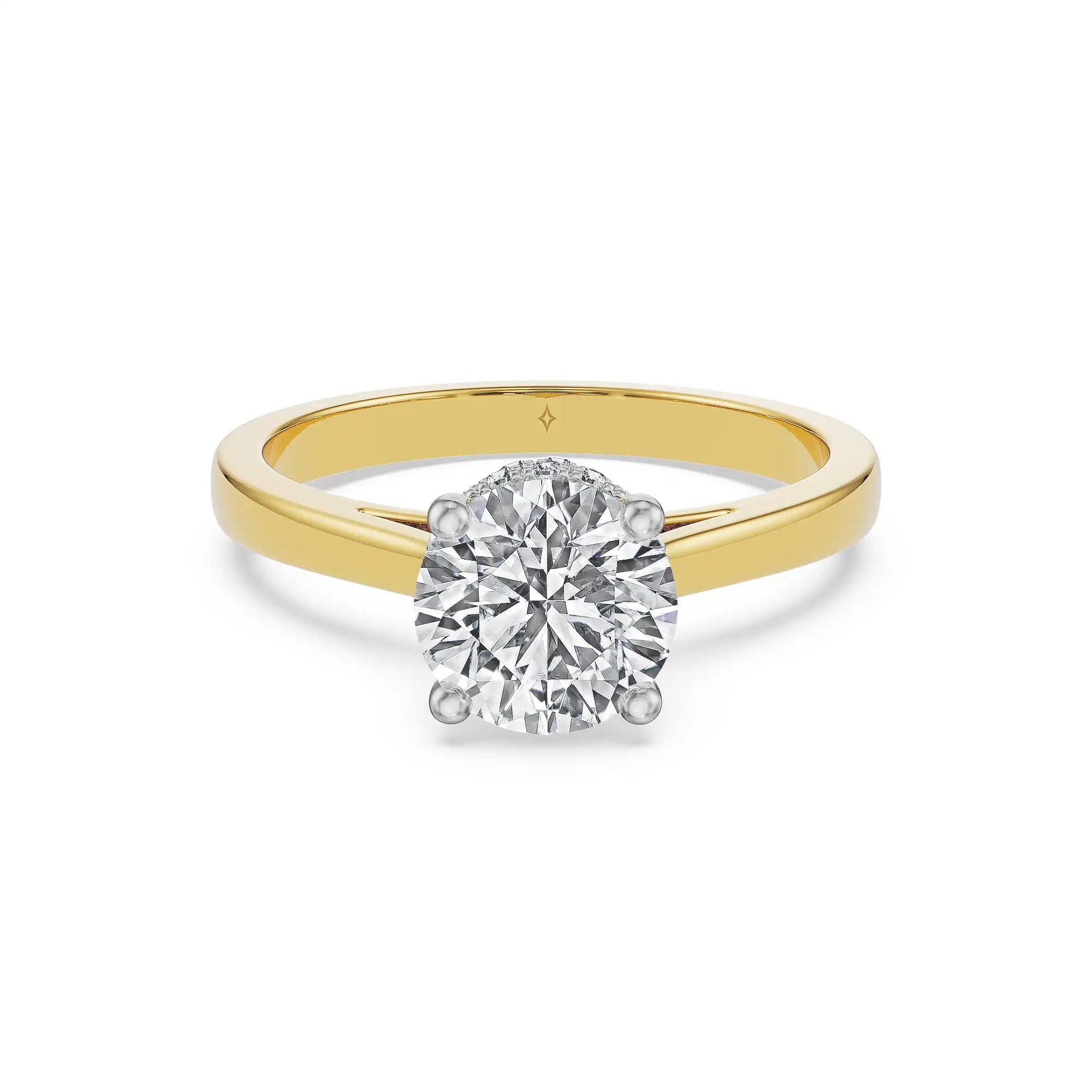 Hidden Halo Round Lab Grown Diamond Ring