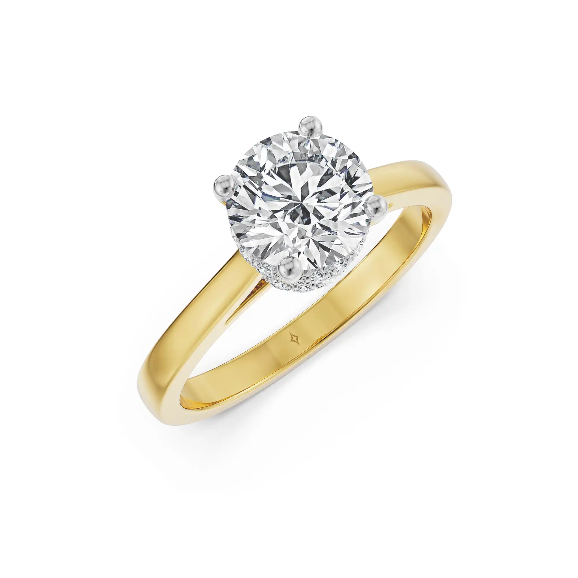 Hidden Halo Round Lab Grown Diamond Ring