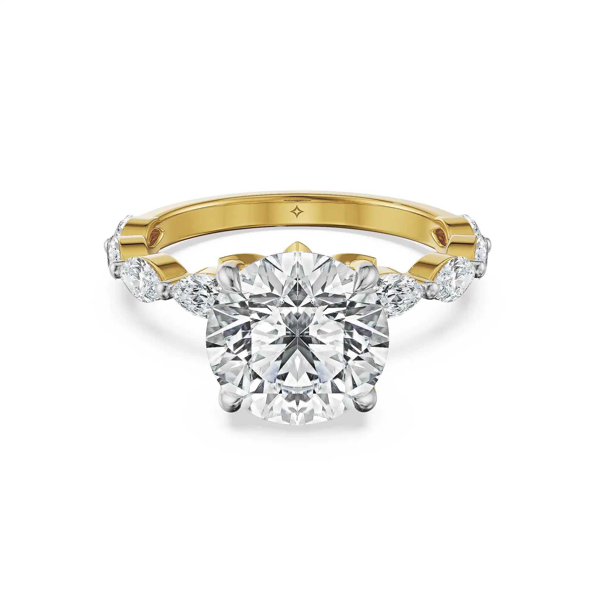 2 CT Crown Leaf Lab Grown Diamond Ring