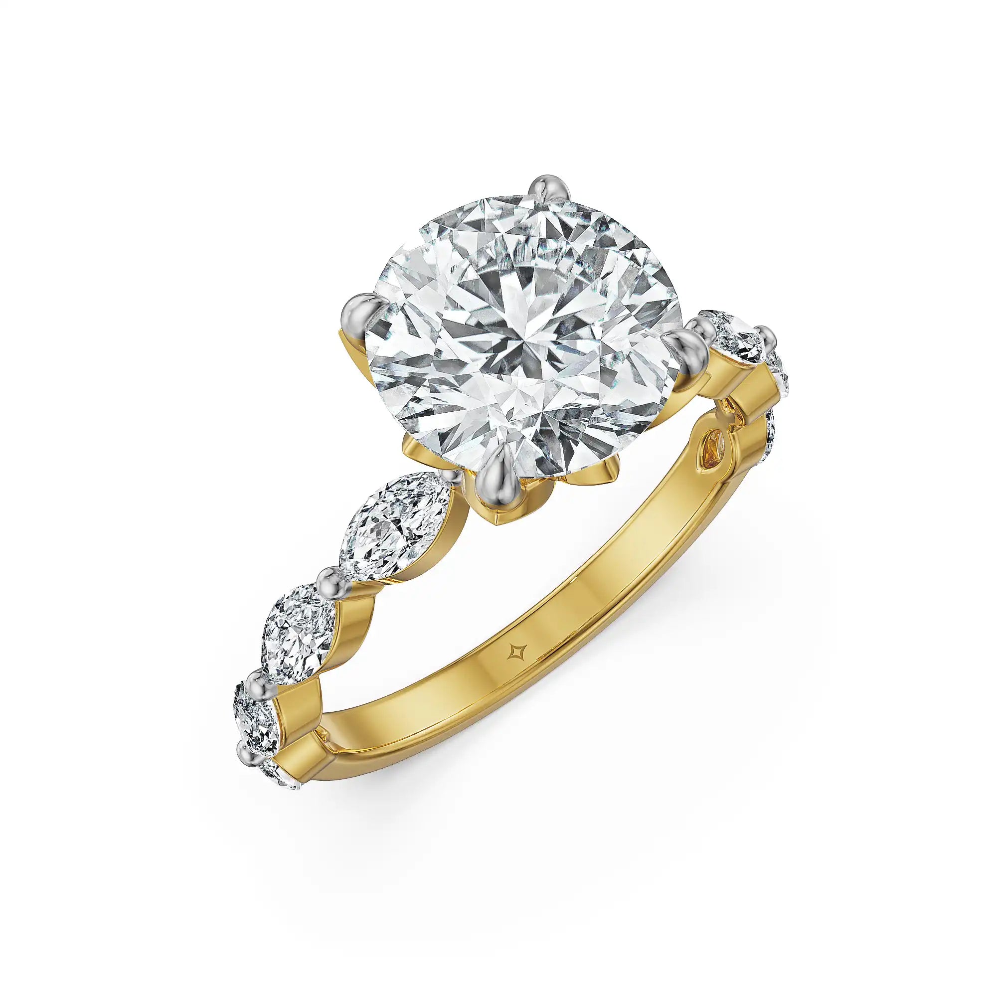 2 CT Crown Leaf Lab Grown Diamond Ring