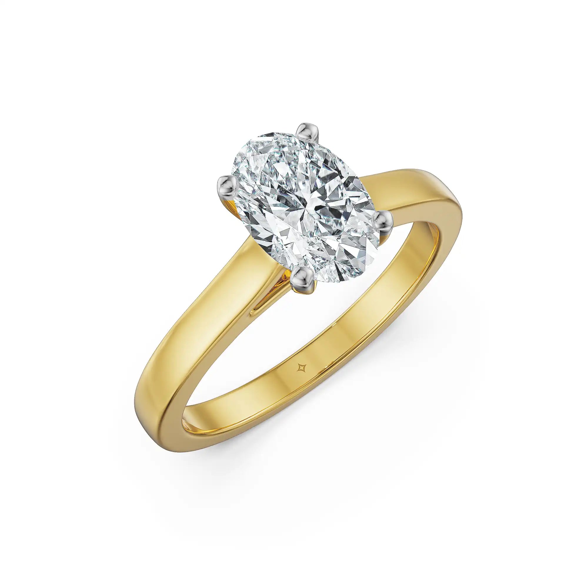 1 CT Oval Solitaire Lab Grown Diamond Ring