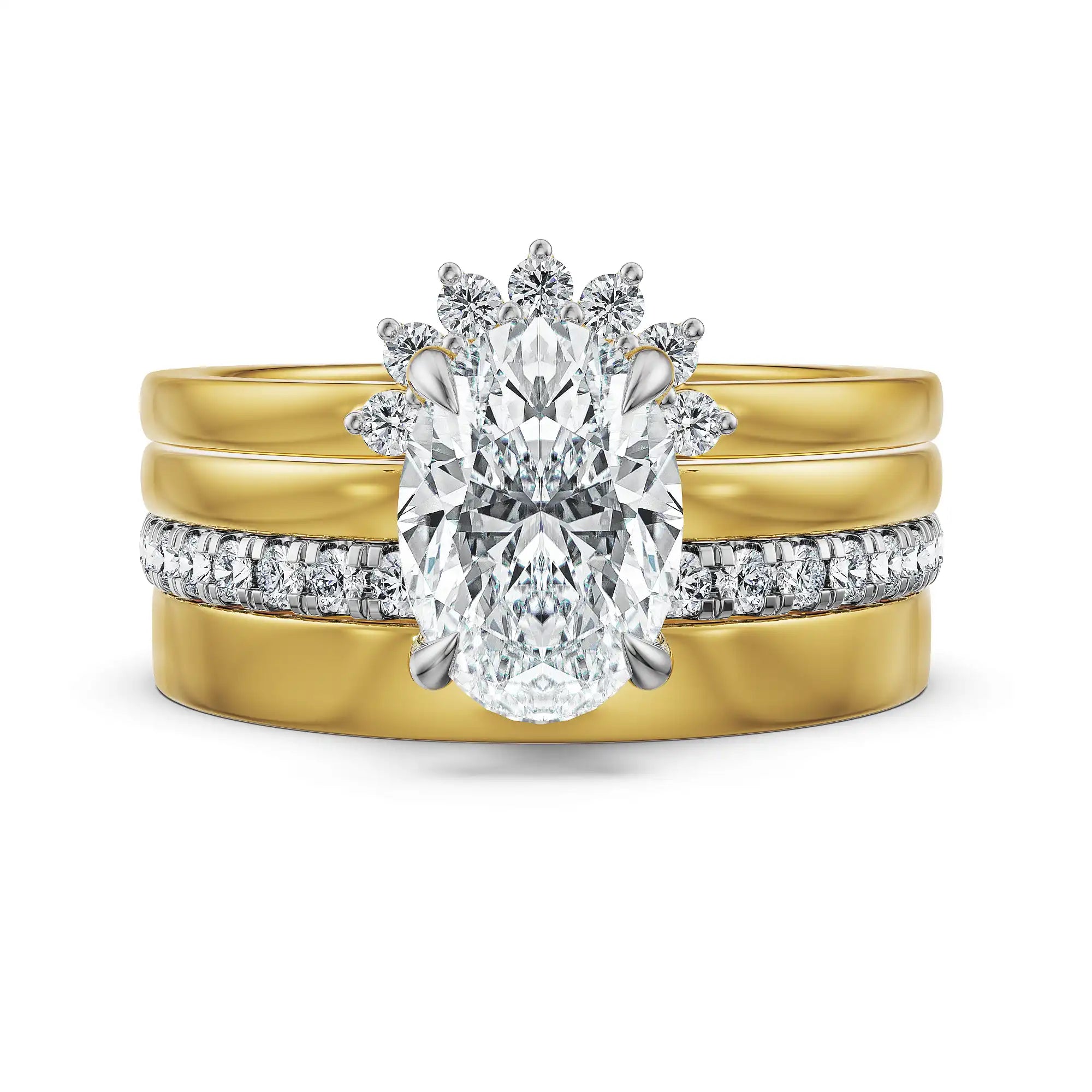 Oval Majestic Lab Grown Diamond Bridal Ring Set