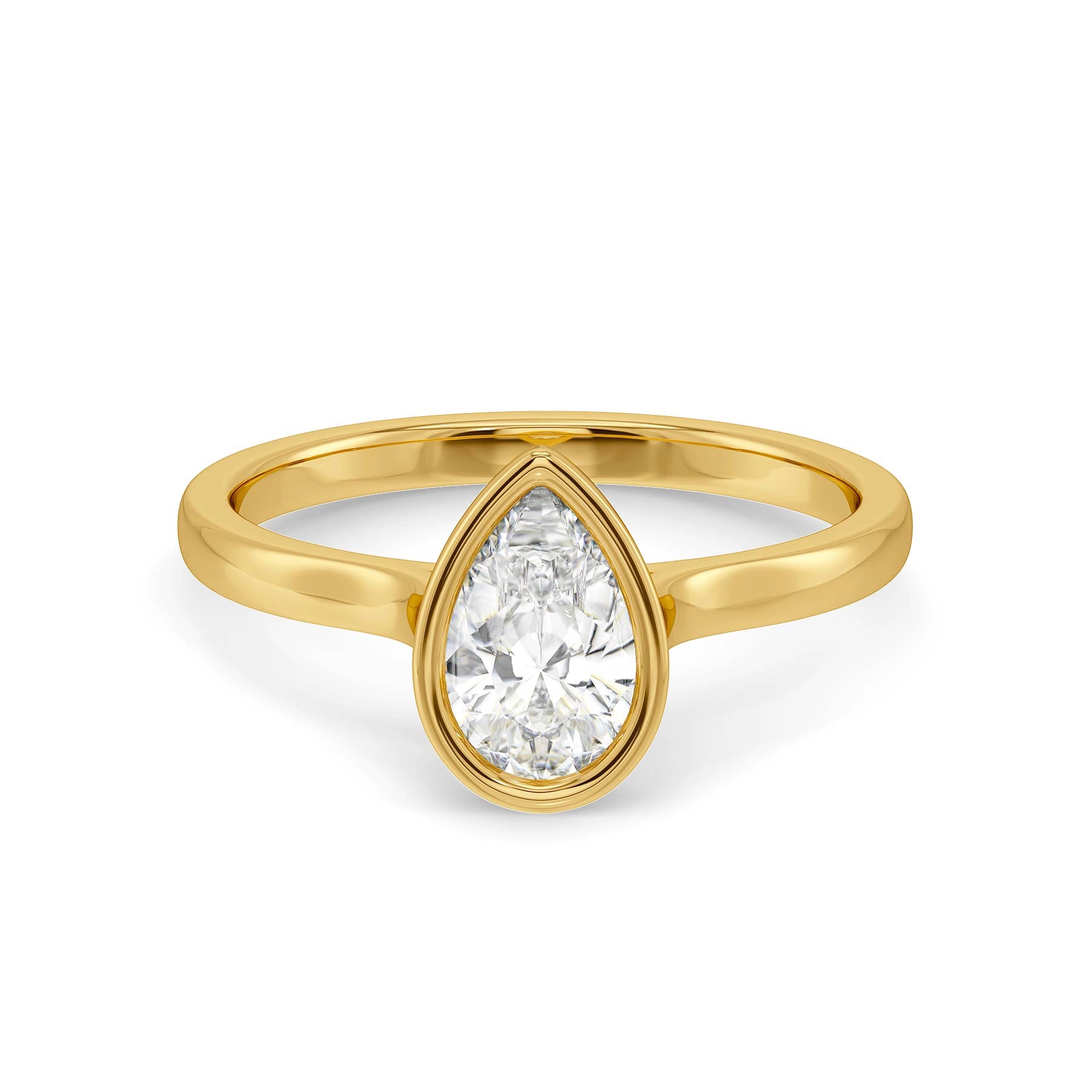 Pear Bezel Solitaire Diamond Ring