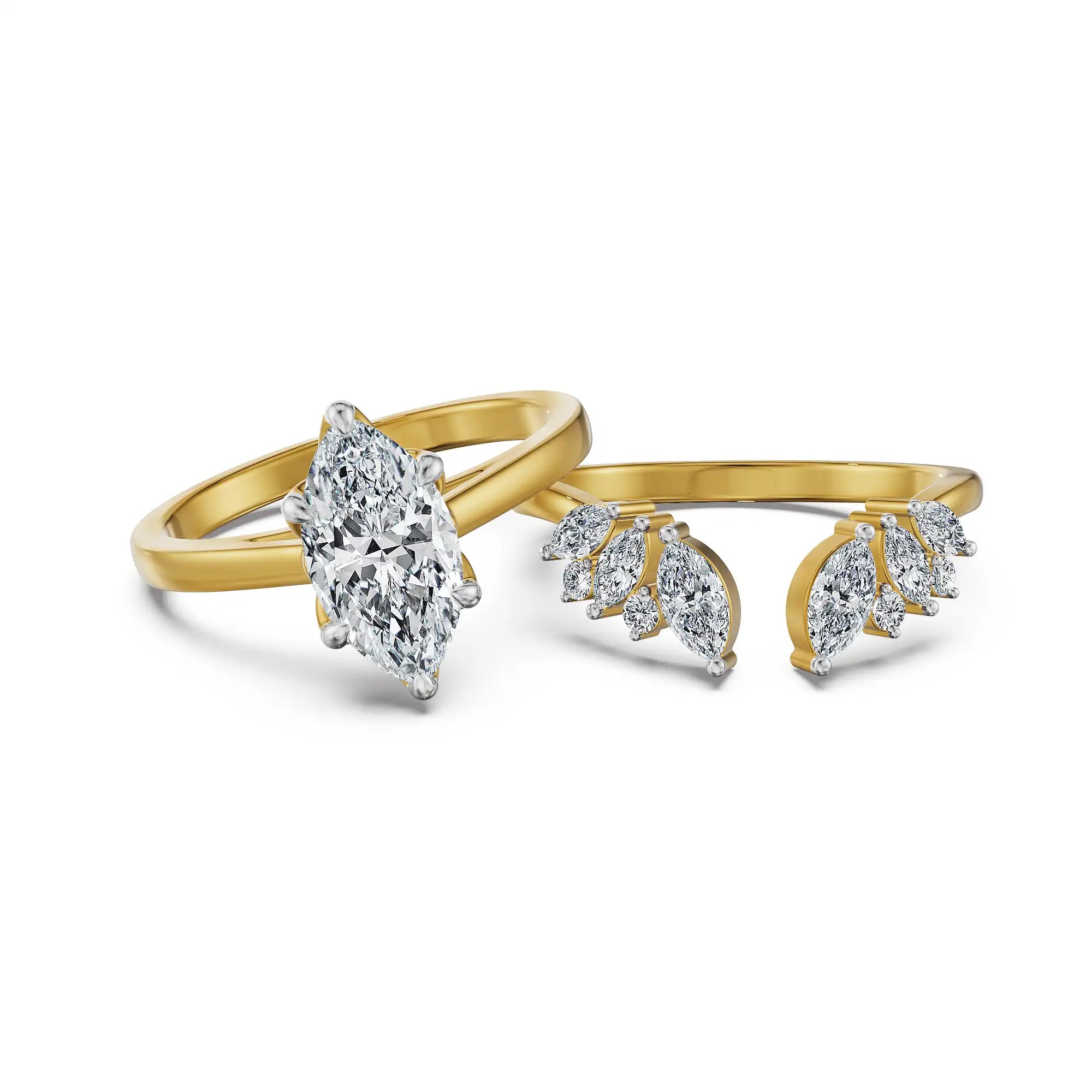 Marquise Crest Lab Grown Diamond Stackable Ring