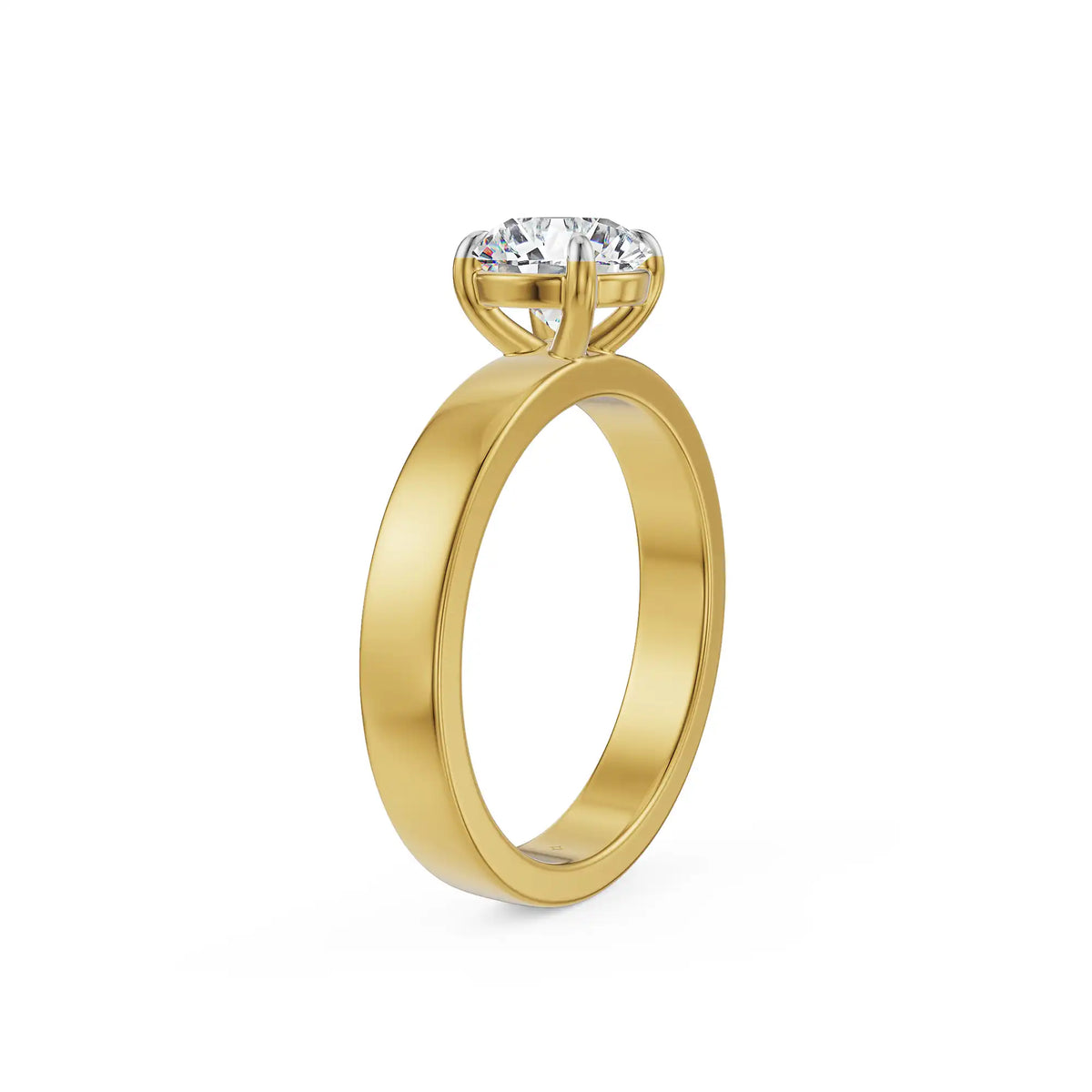 Round Azure Lab Grown Diamond Ring