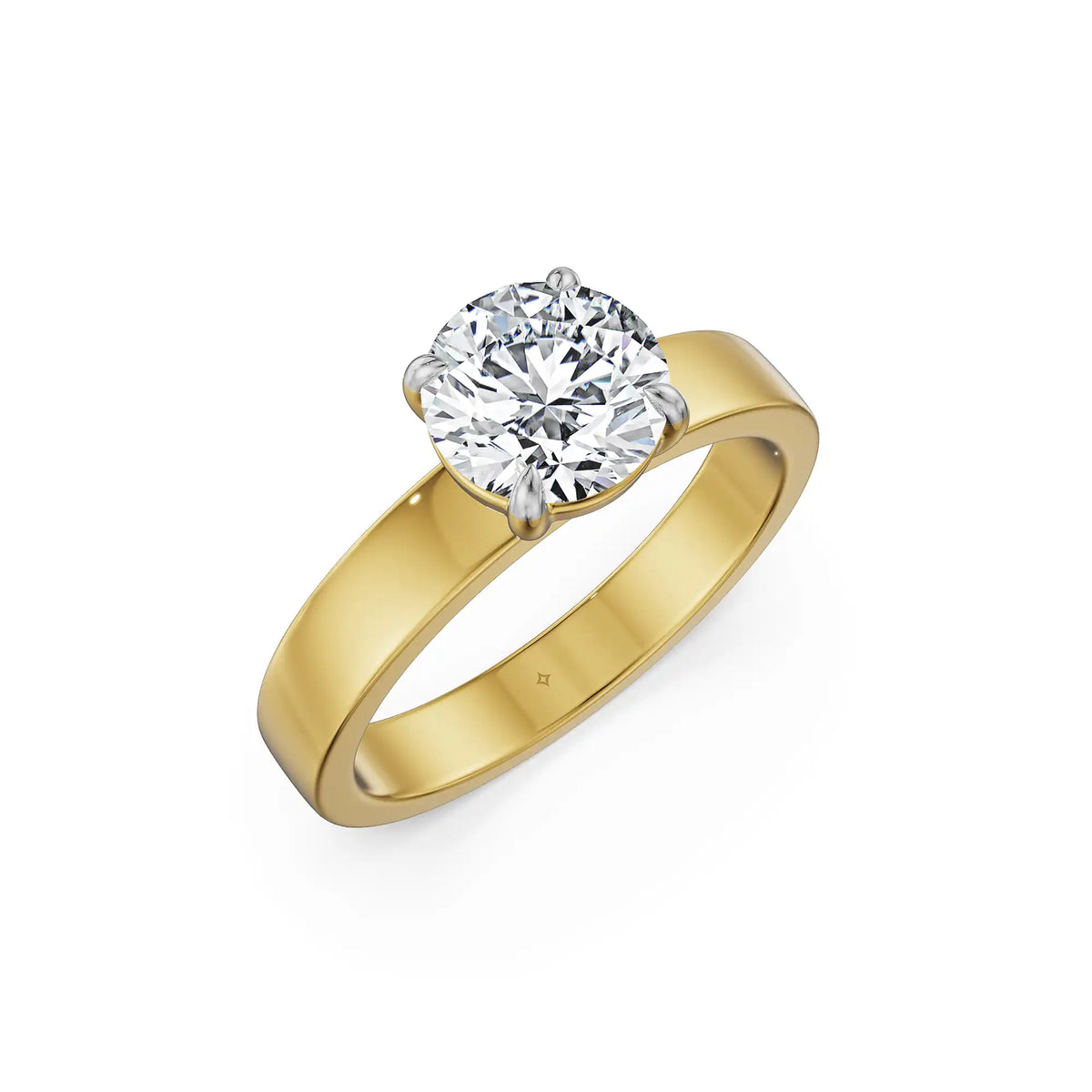 Round Azure Lab Grown Diamond Ring