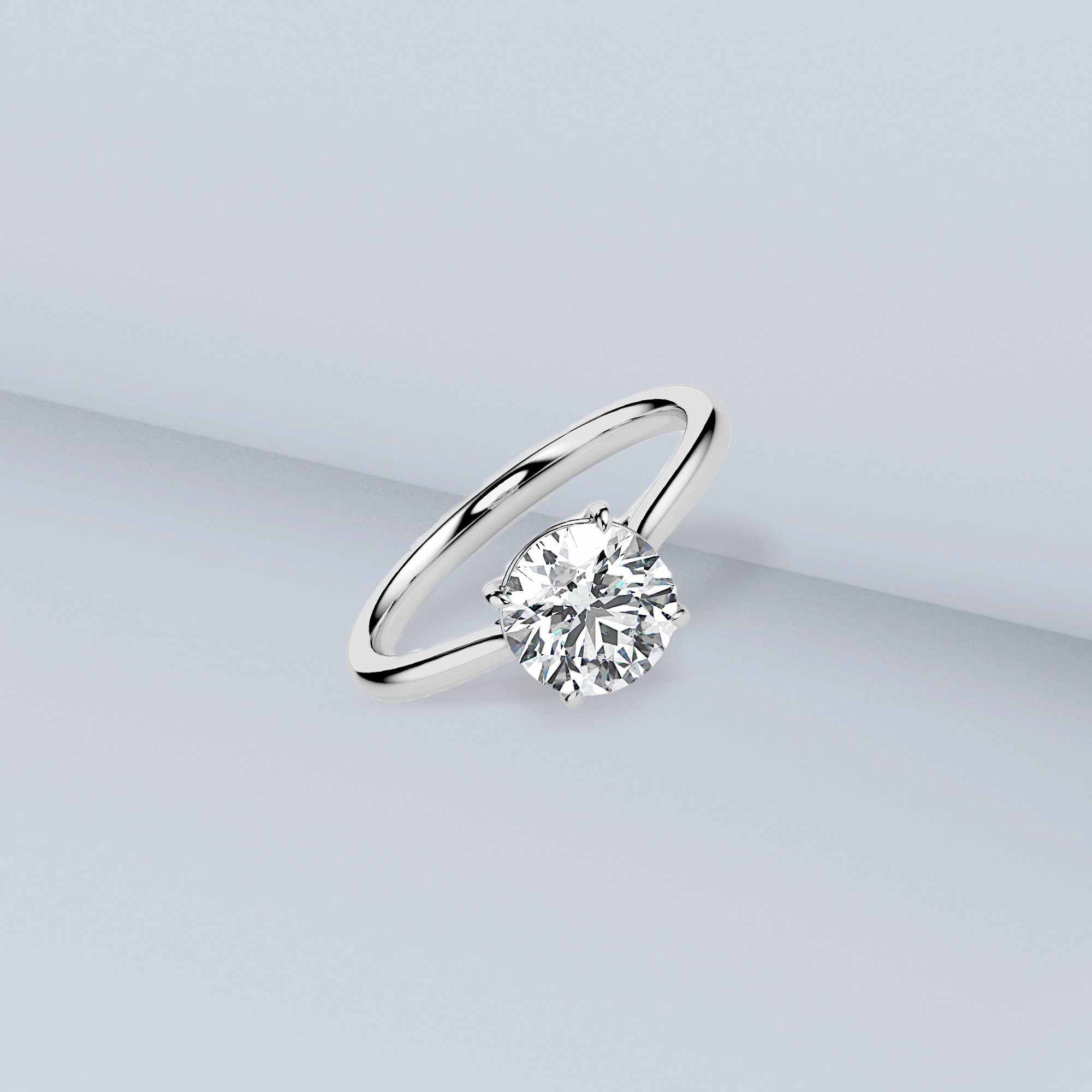 Classic Solitaire Diamond Ring Prospective View