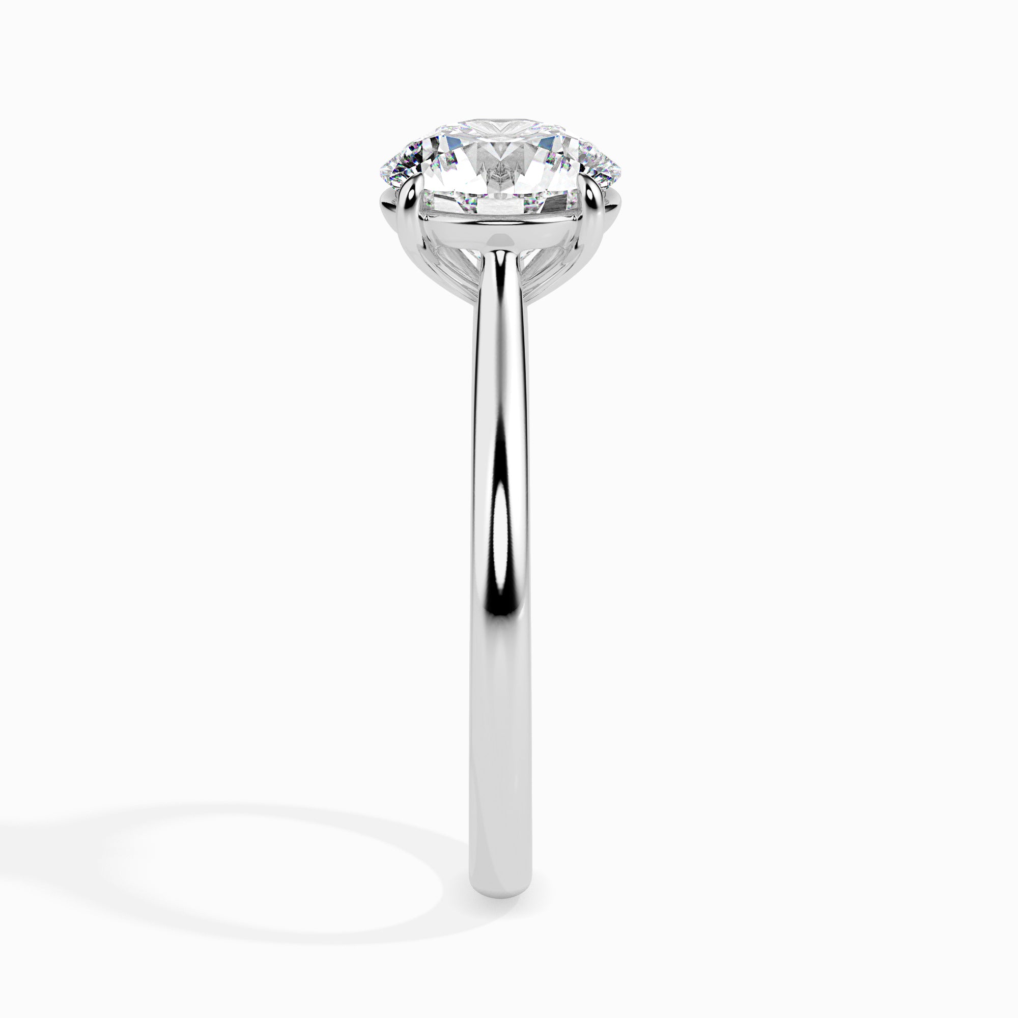 Classic Solitaire Diamond Ring Side View